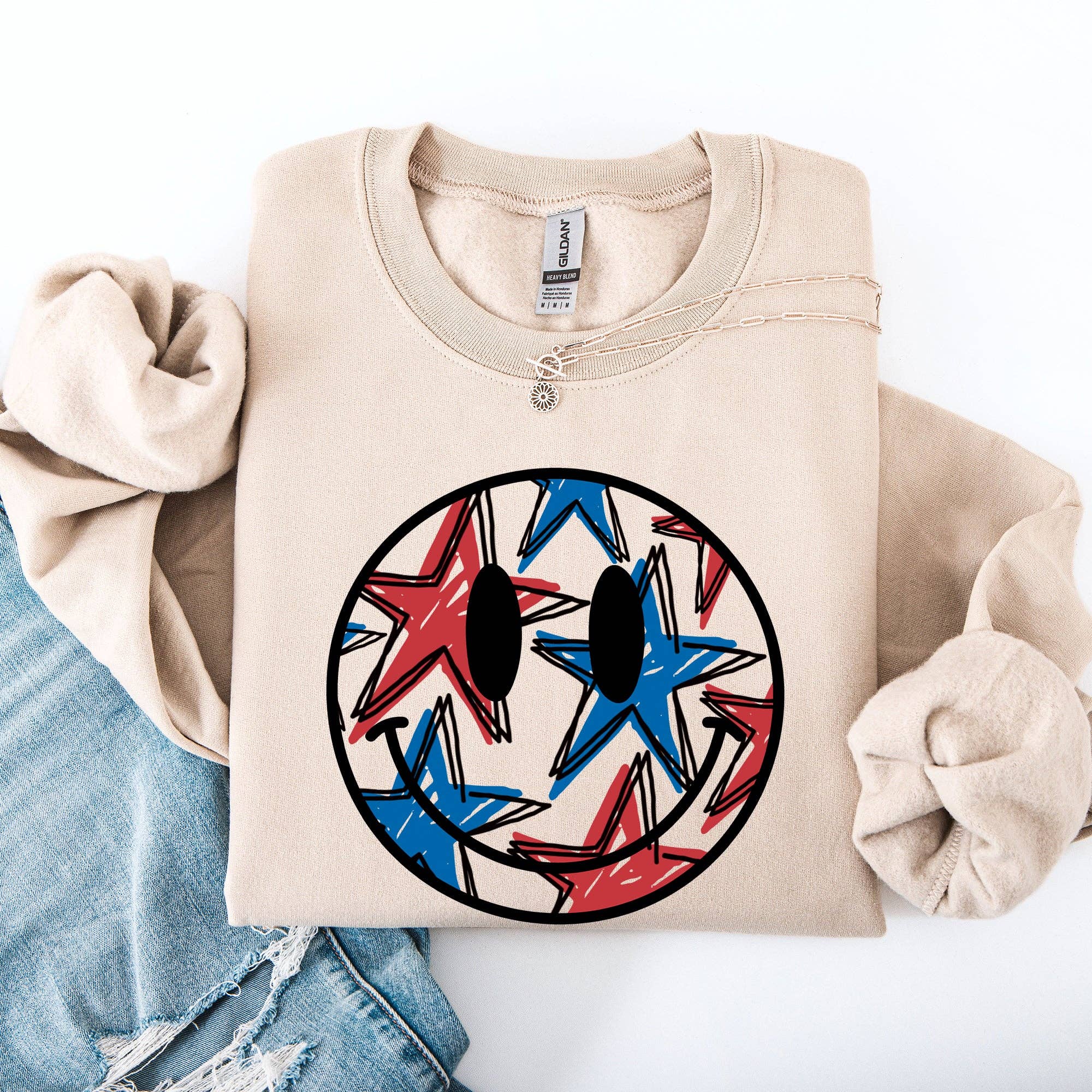Retro Smiley, Patriotic, USA, America 4th of July Sweatshirt T-Shirts, Hoodie | PodTeesHub.com