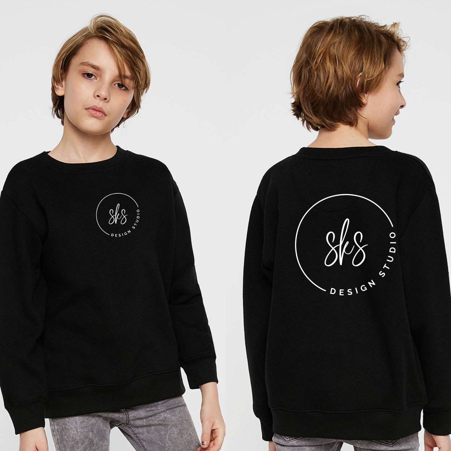 Custom Logo | Youth Crewneck Sweatshirt [Lat] T-Shirts, Hoodie | PodTeesHub.com