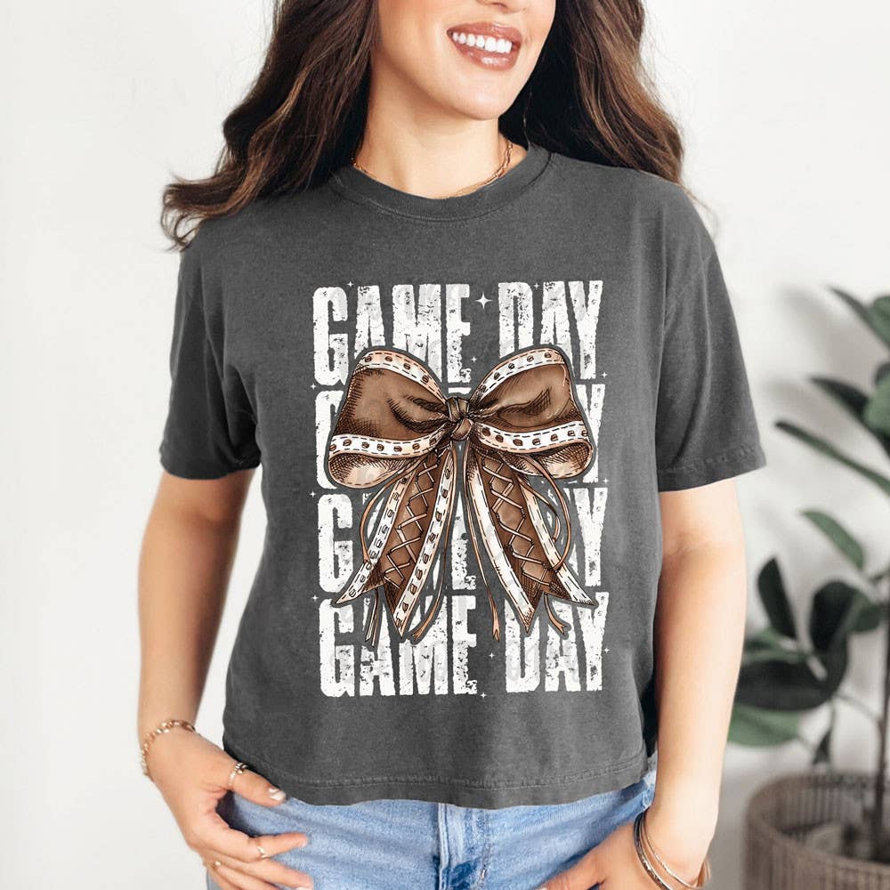 Game Day Stacked Bow Tee Hoodie, Sweatshirt | PodTeesHub.com