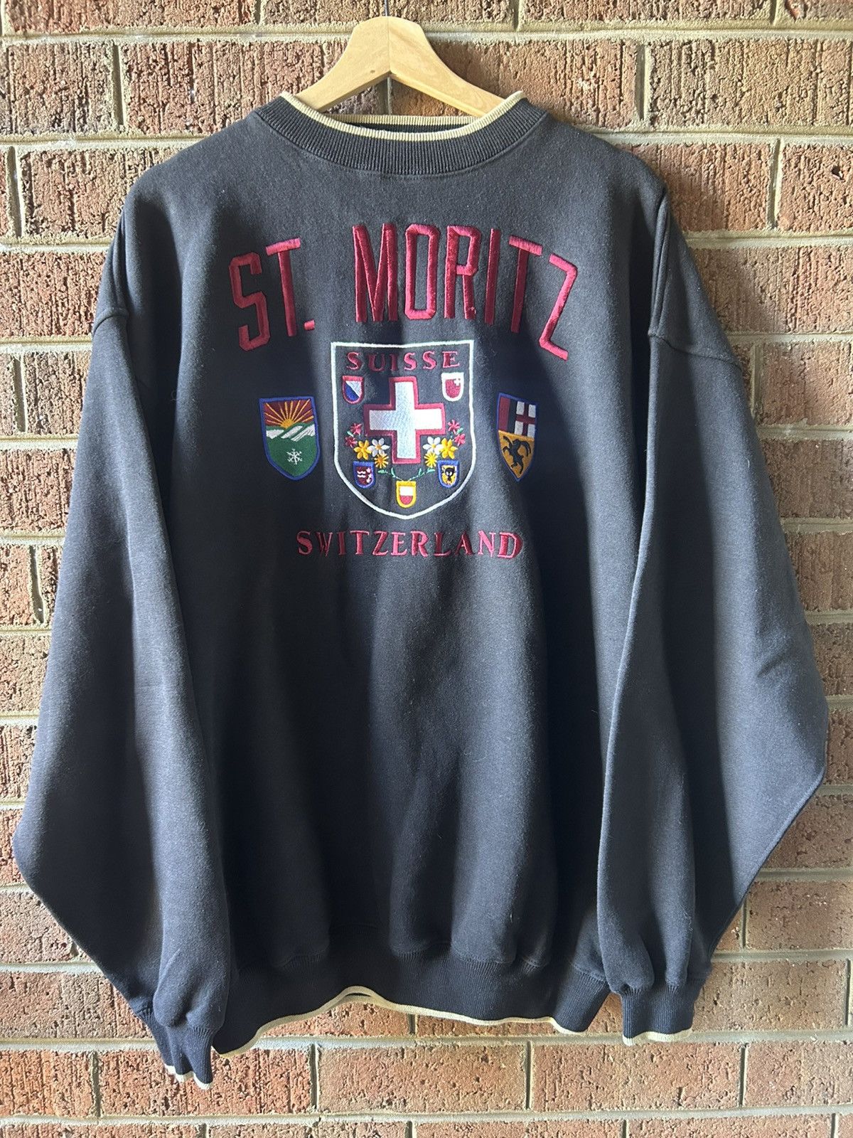 Other Vintage 90s Switzerland St Moritz Graphic Sweatshirt T-Shirts, Hoodie | PodTeesHub.com