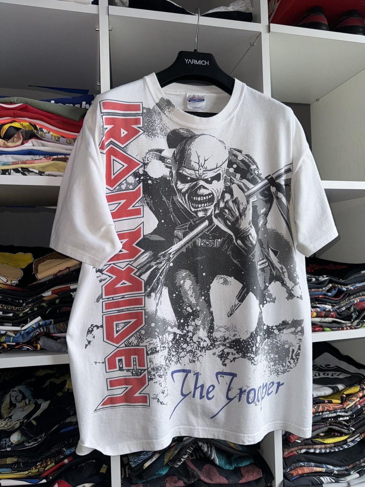 Iron Maiden X Vintage Vintage Iron Maiden The Trooper Band Tee Hoodie, Sweatshirt | PodTeesHub.com