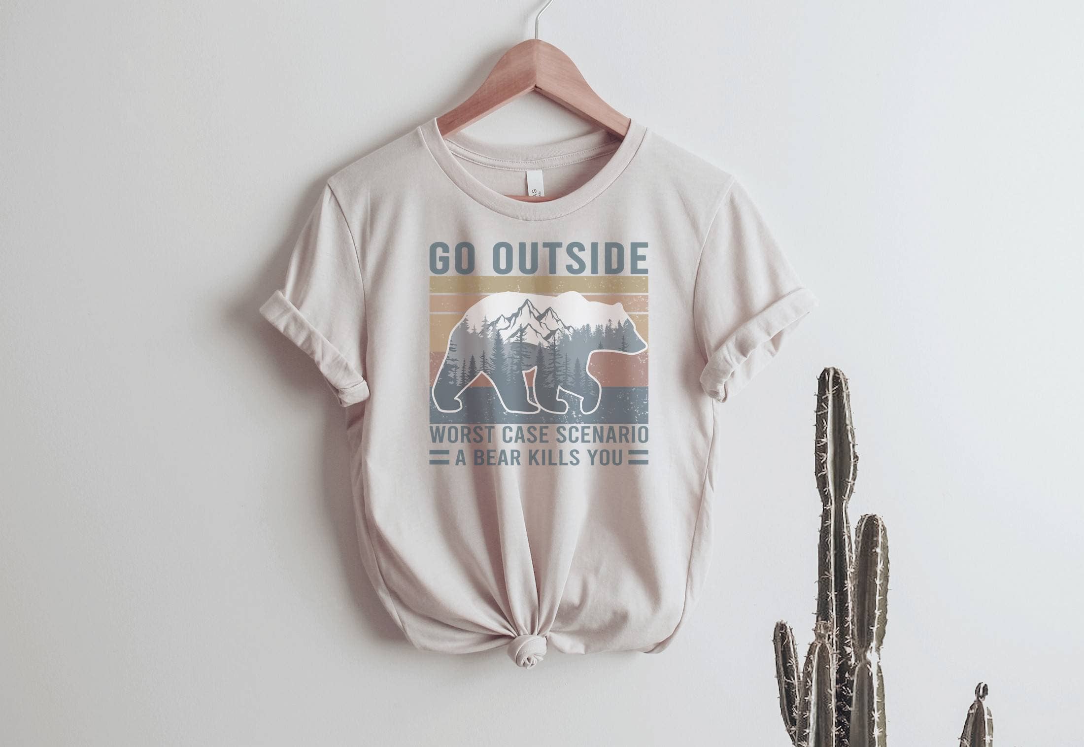 Go Outside Bear L Funny Nature Tee Hoodie, Sweatshirt | PodTeesHub.com