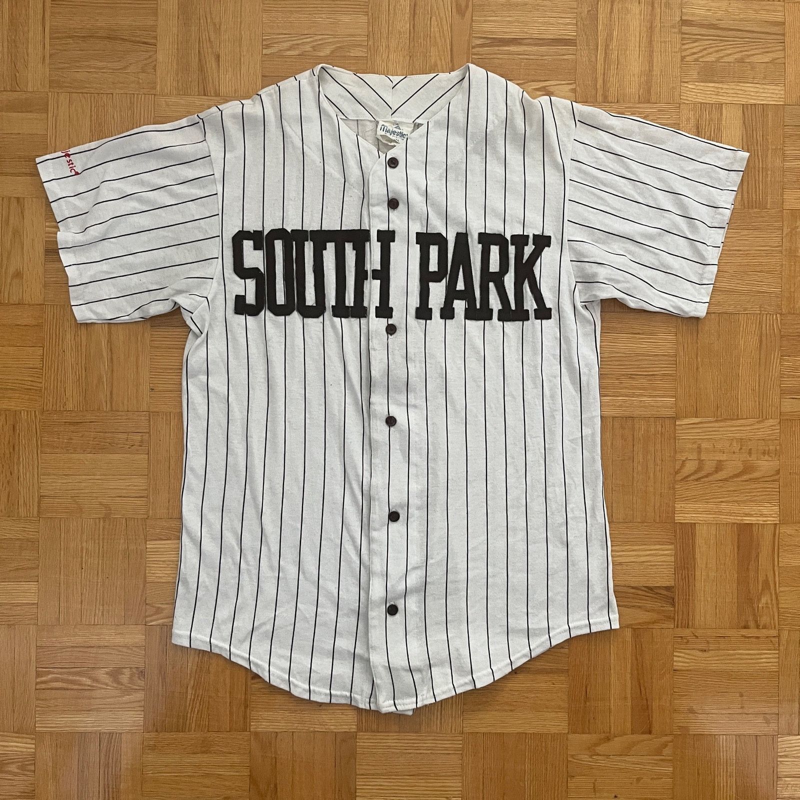 Vintage Majestic South Park Baseball Jersey Shirt Size Small Hoodie, Sweatshirt | PodTeesHub.com