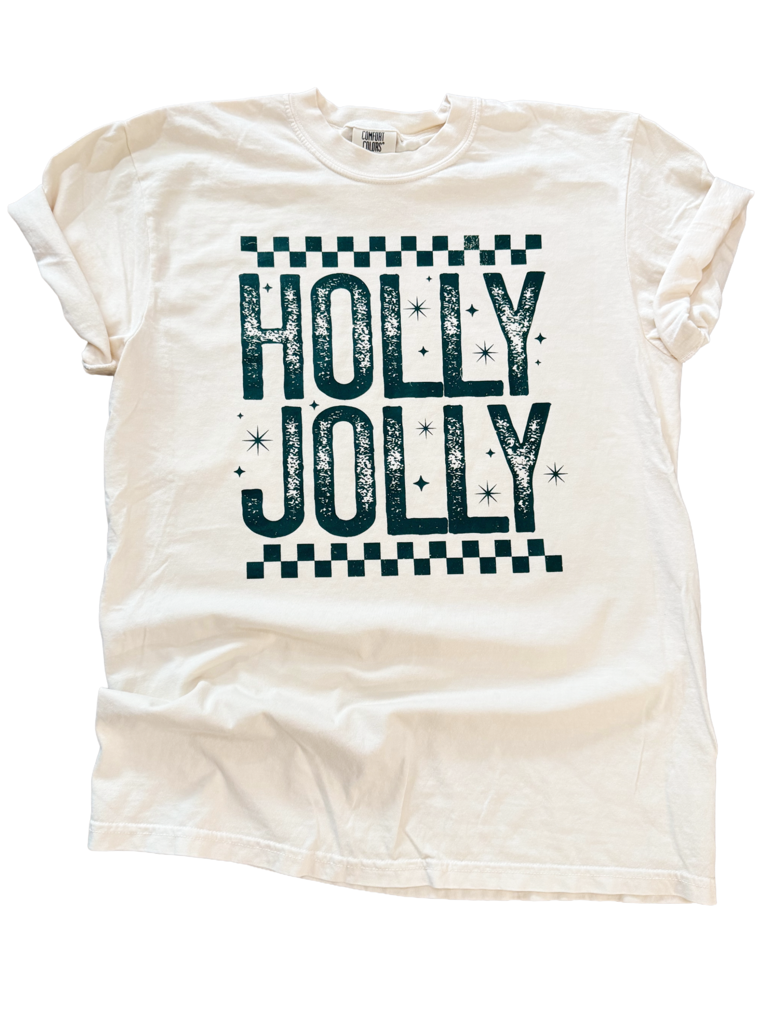 Holly Jolly Retro Checkerboard Christmas Tee Hoodie, Sweatshirt | PodTeesHub.com