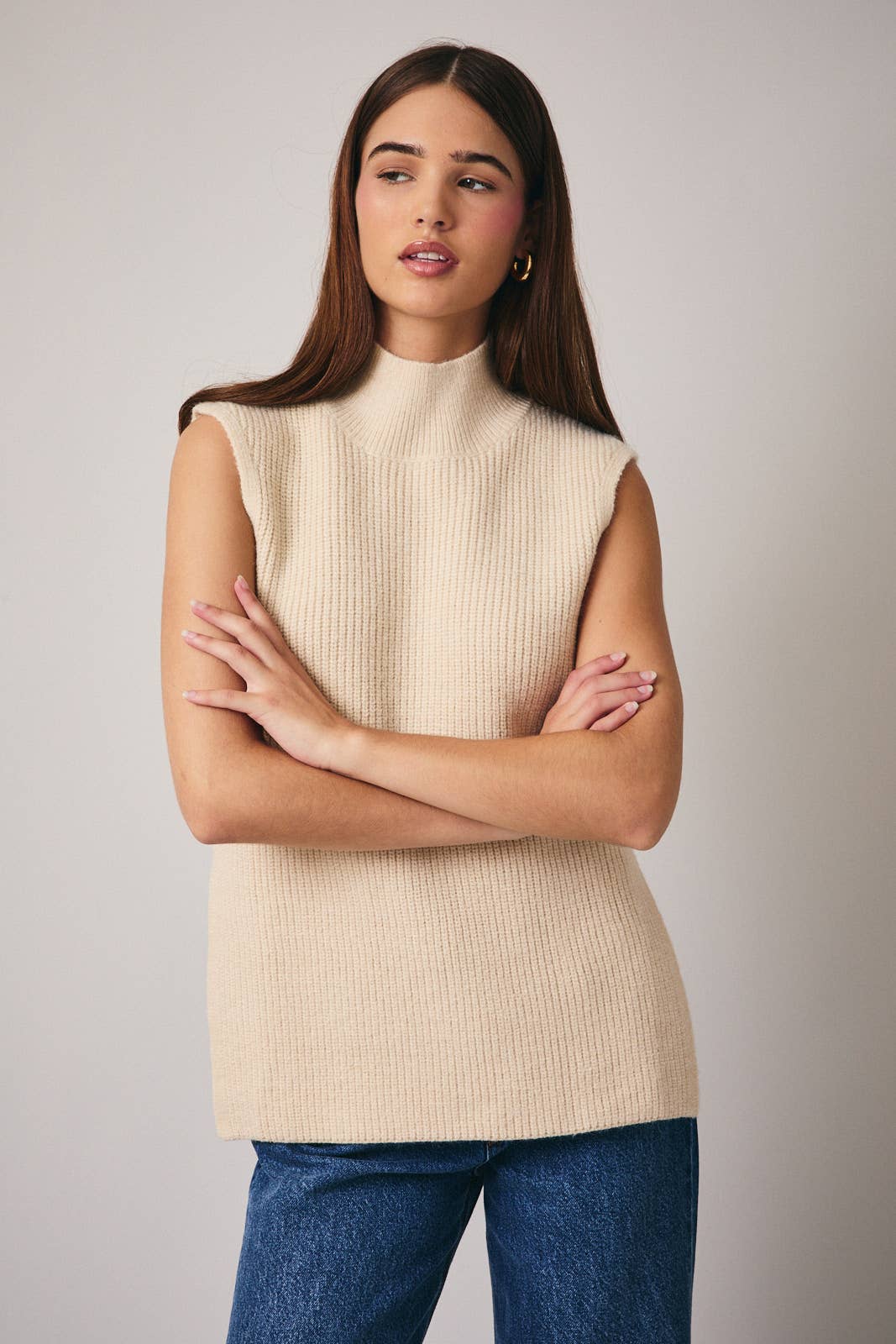 High Neck Sleeveless Sweater Top T-Shirts, Hoodie, Sweatshirt | PodTeesHub.com