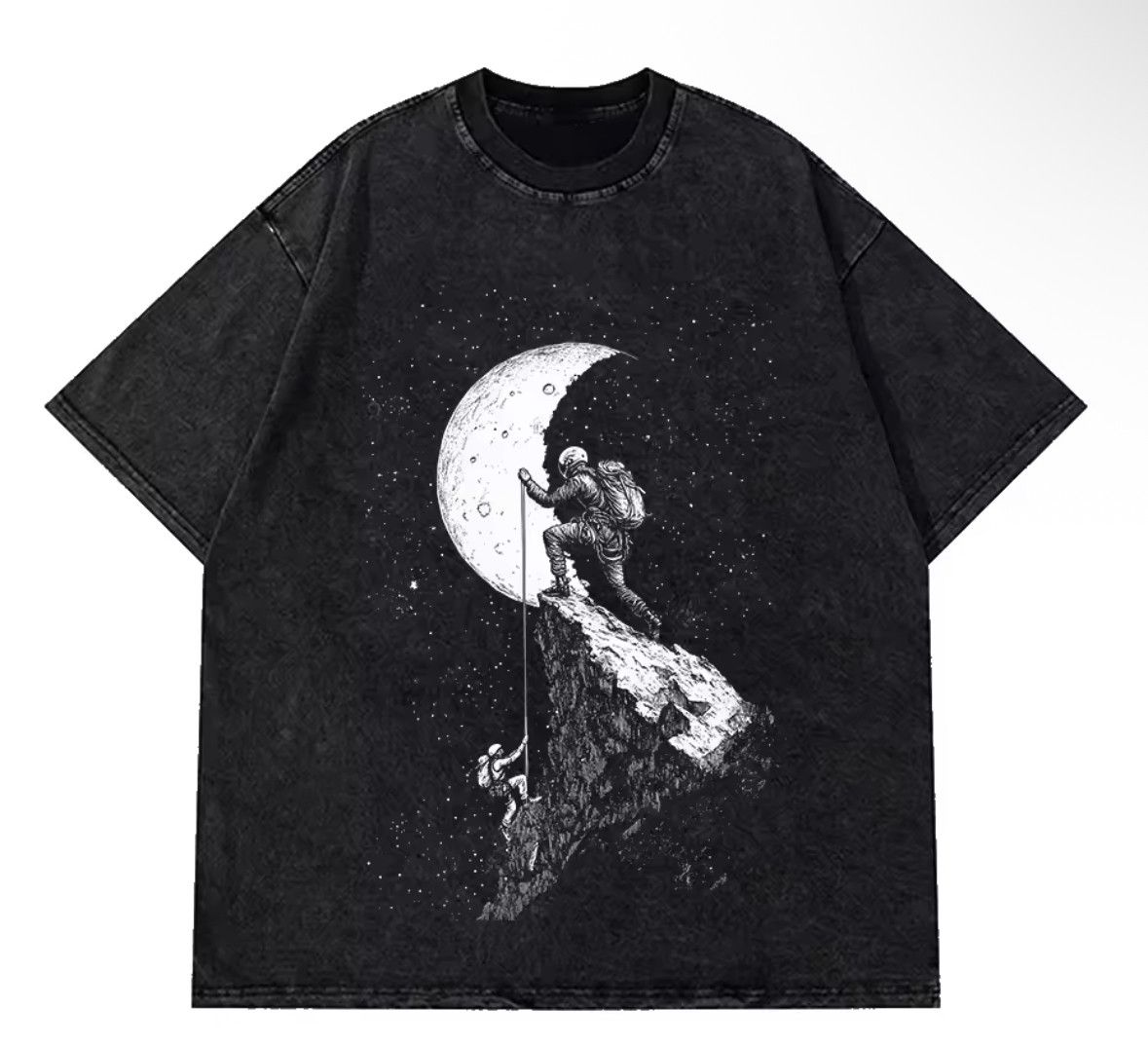Japanese Brand Y2k Vintage Gothic Rock Climb Print Washed T Shirt Hoodie, Sweatshirt | PodTeesHub.com