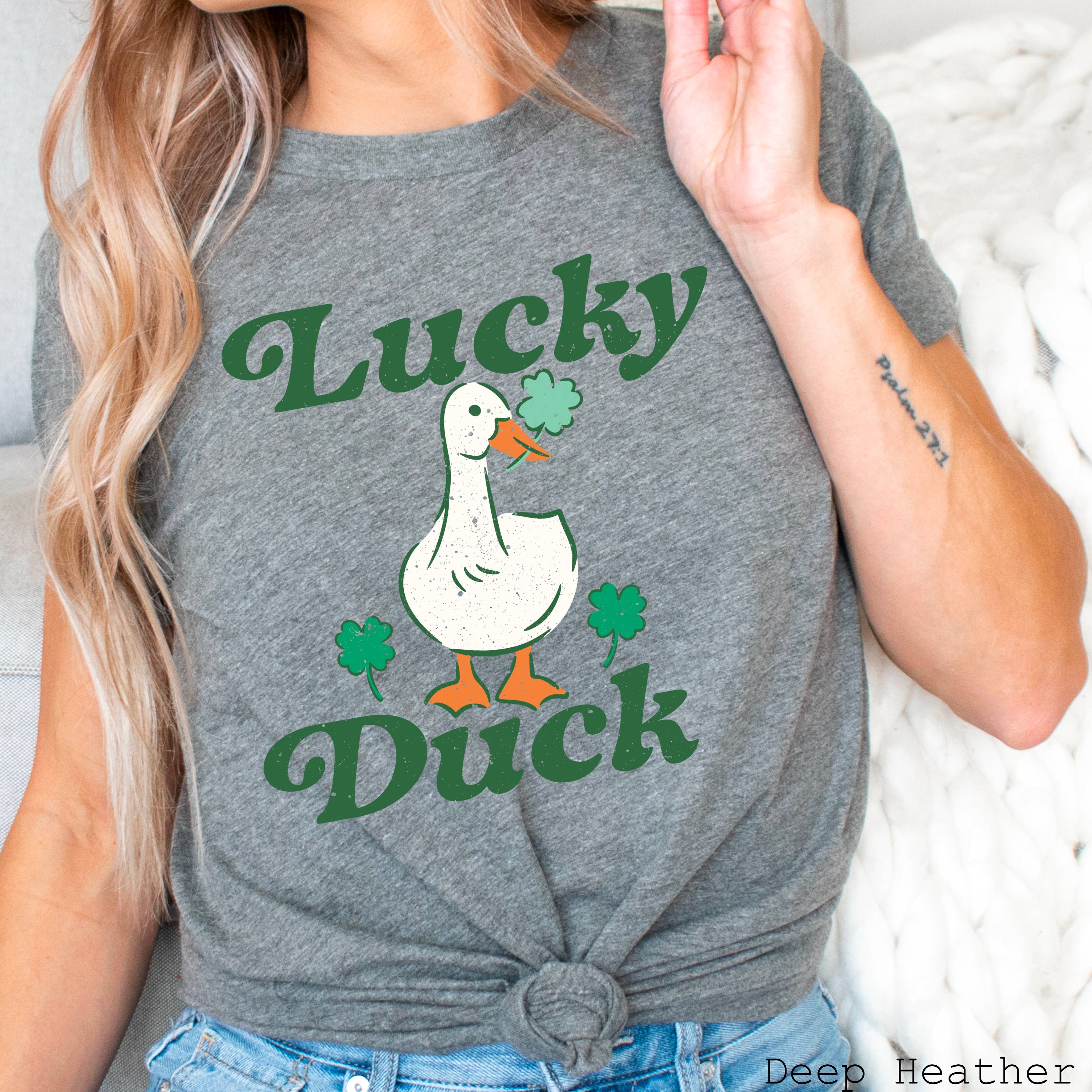 Lucky Duck  St. Patricks Day Graphic Tee | Bella Canvas Hoodie, Sweatshirt | PodTeesHub.com
