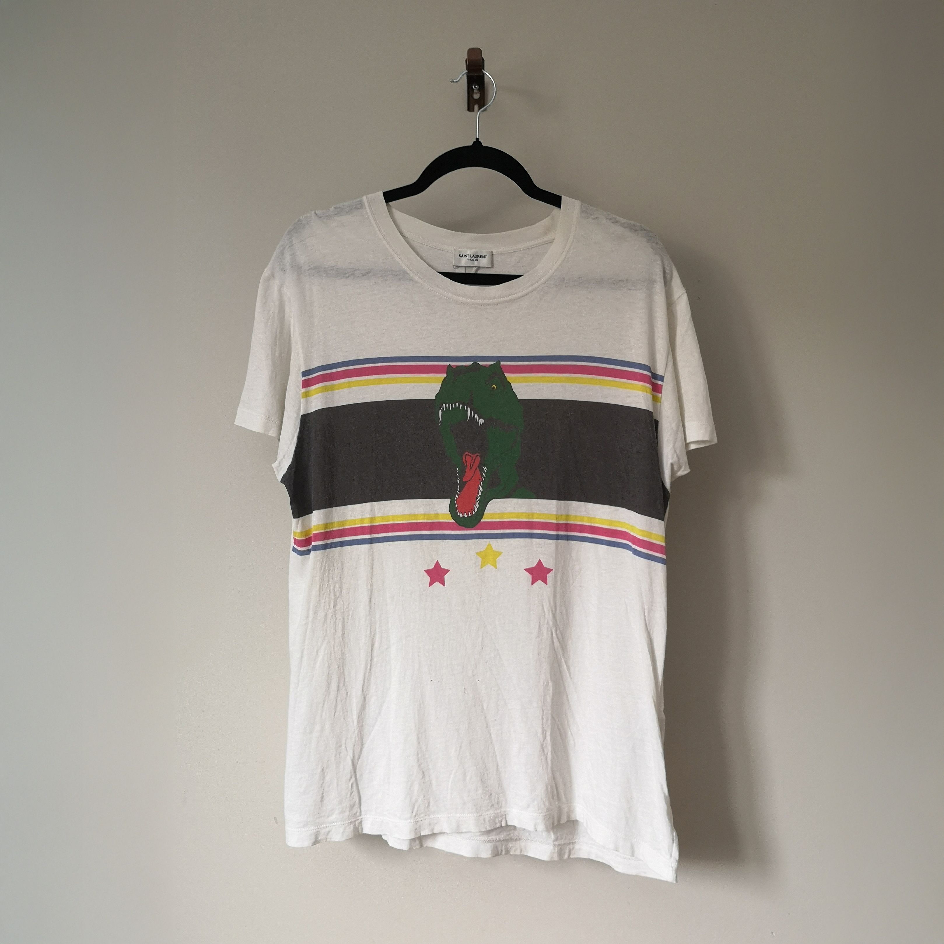 Laurent Paris Saint Laurent Paris Ss16 White T Rex Dinosaur T Shirt Hoodie, Sweatshirt | PodTeesHub.com