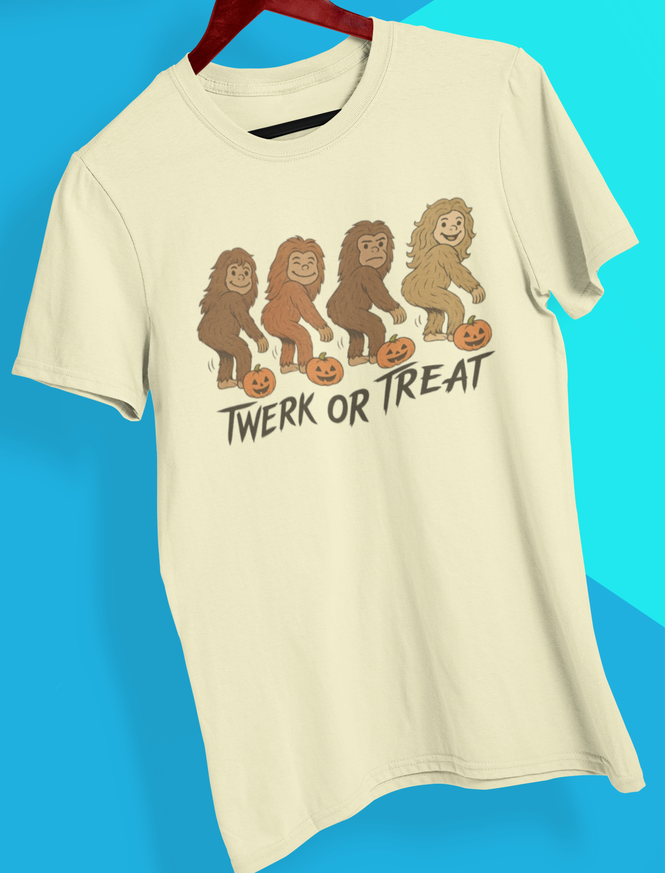 Twerk or Treat Sasquatch Halloween T-Shirt (Light Yellow) Hoodie, Sweatshirt | PodTeesHub.com