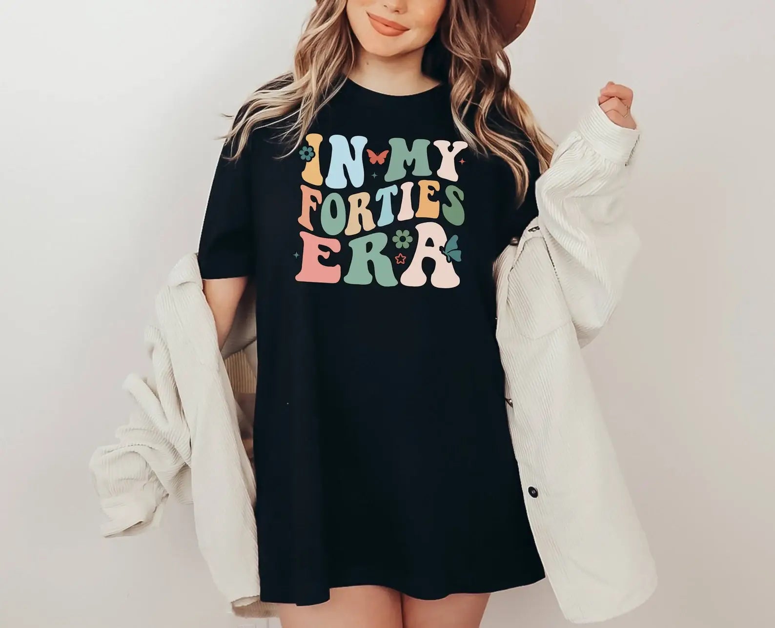 In My Forties Era T-Shirt, 40th Birthday Gift, Birthday Tee Hoodie, Sweatshirt | PodTeesHub.com