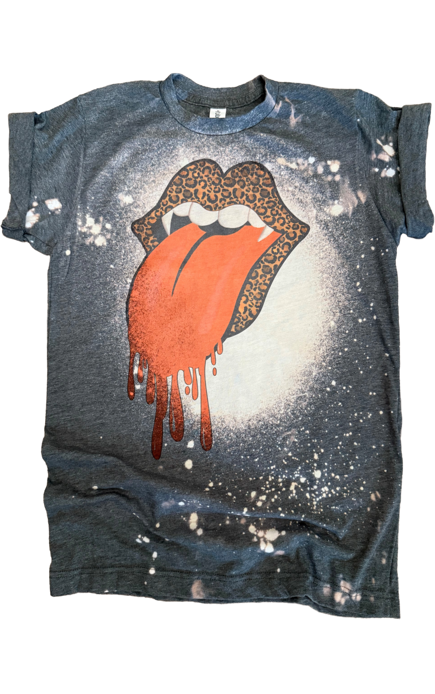 Vampire Leopard Tongue Bleached Tee Hoodie, Sweatshirt | PodTeesHub.com