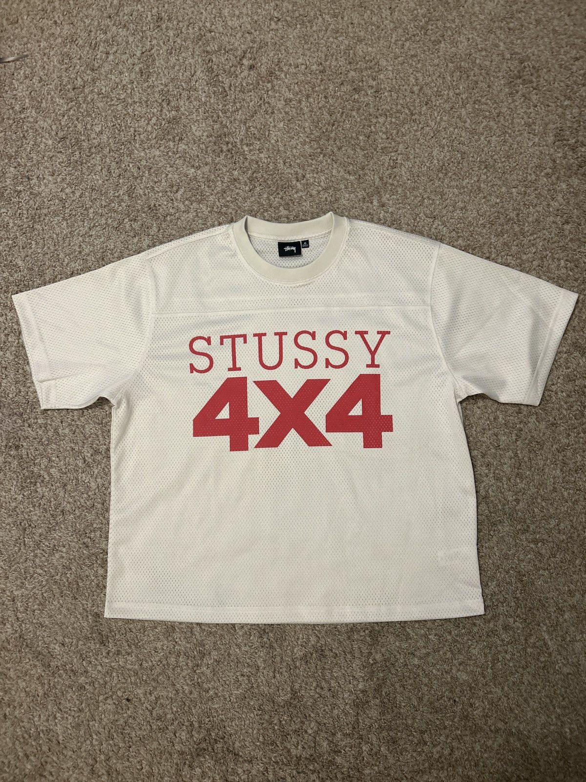 Stussy 4x4 Jersey Top Size Medium Natural T-Shirts, Hoodie, Sweatshirt | PodTeesHub.com