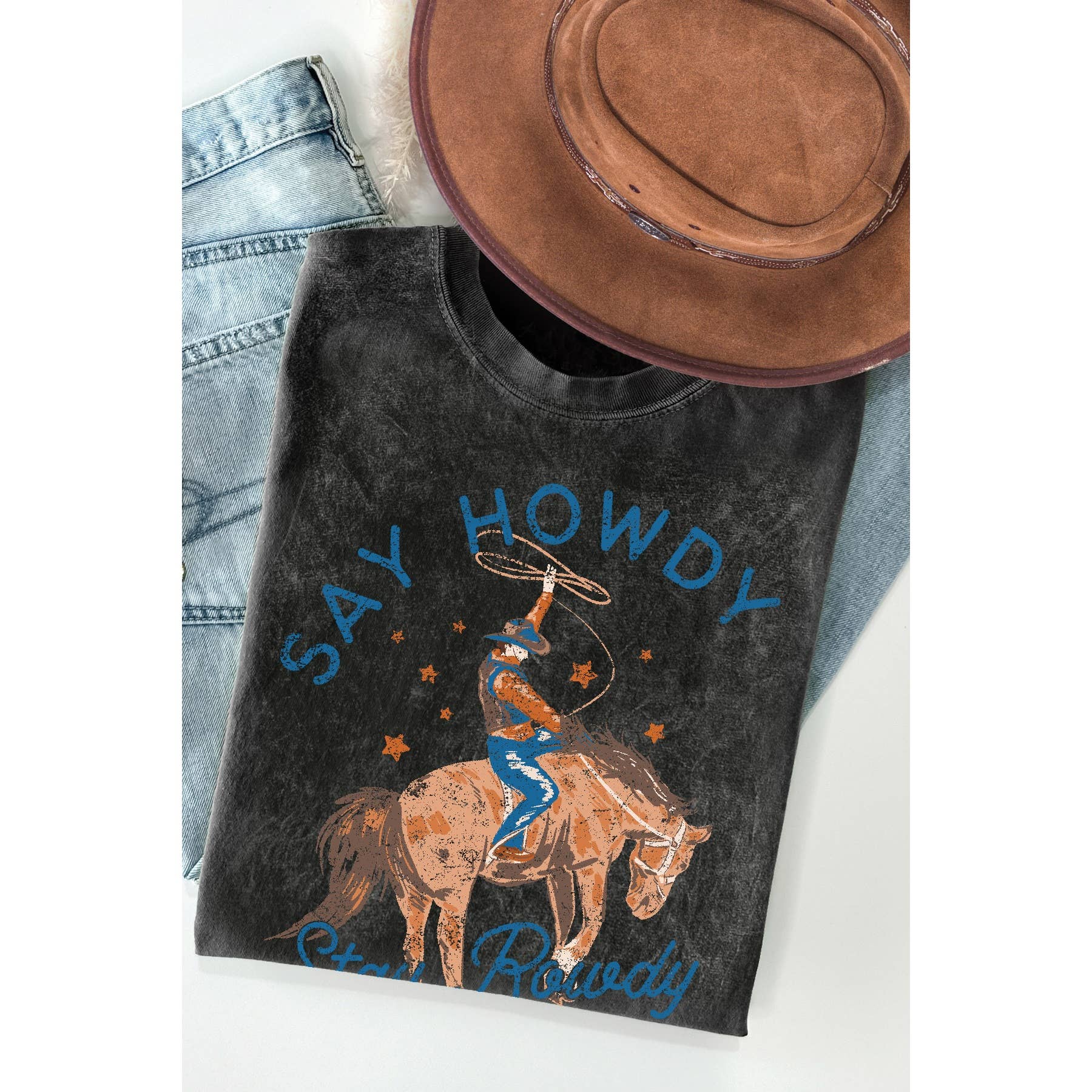Say Howdy Mineral Washed T Shirt Hoodie, Sweatshirt | PodTeesHub.com