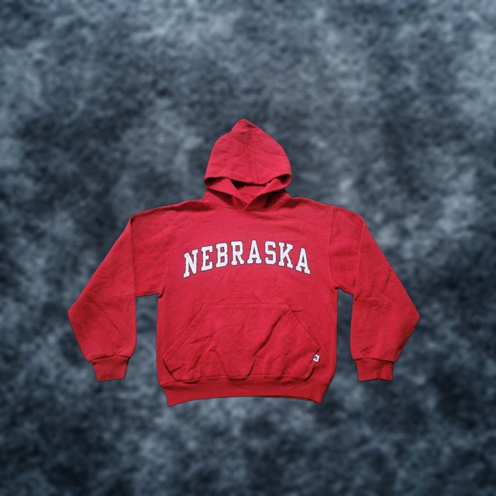 Russell Athletic Vintage Nebraska Hoodie Russell Athletic Mens Large Red College Pullover Ncaa Graph T-Shirts, Sweatshirt