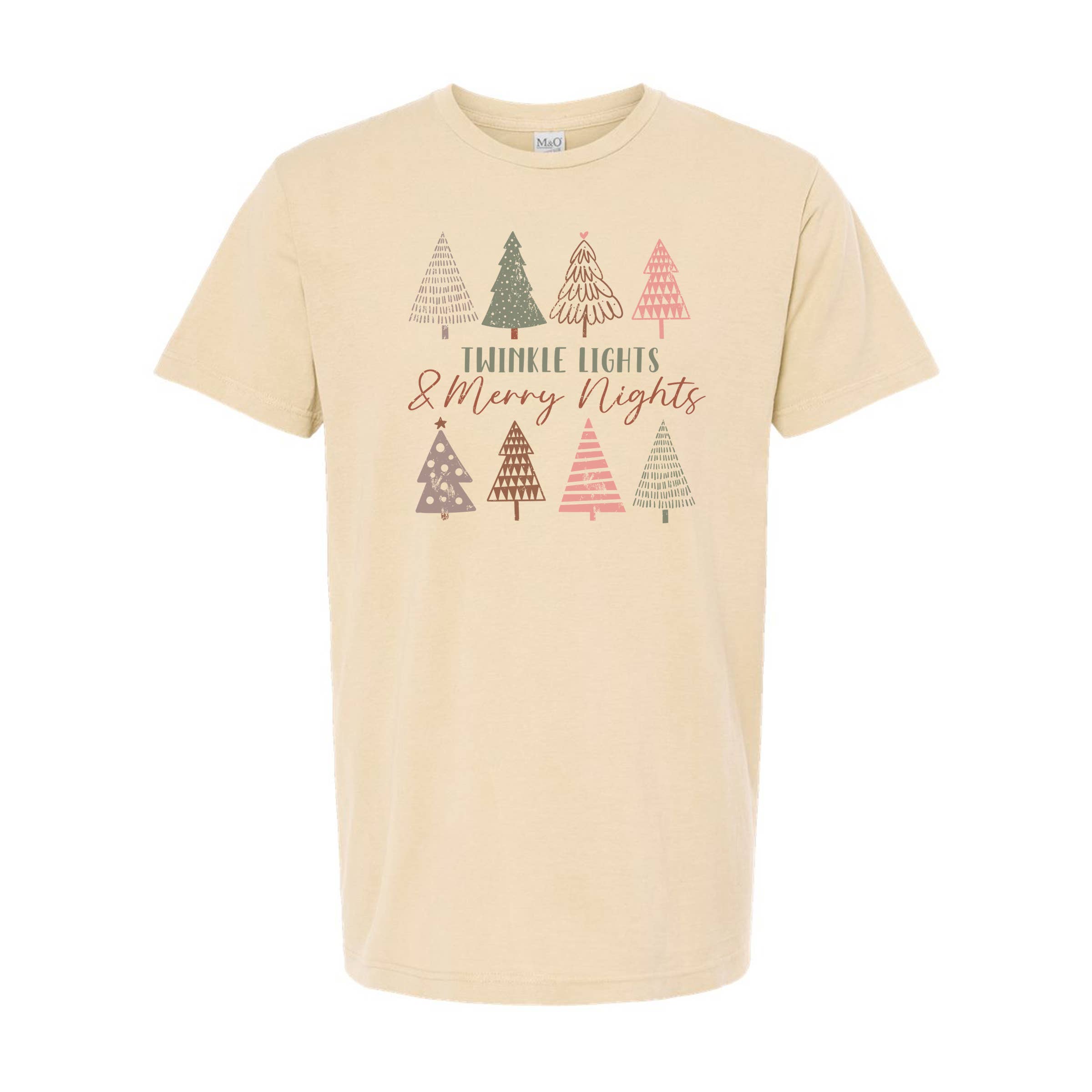 Twinkle Lights and Merry Nights Ivory Tee Hoodie, Sweatshirt | PodTeesHub.com