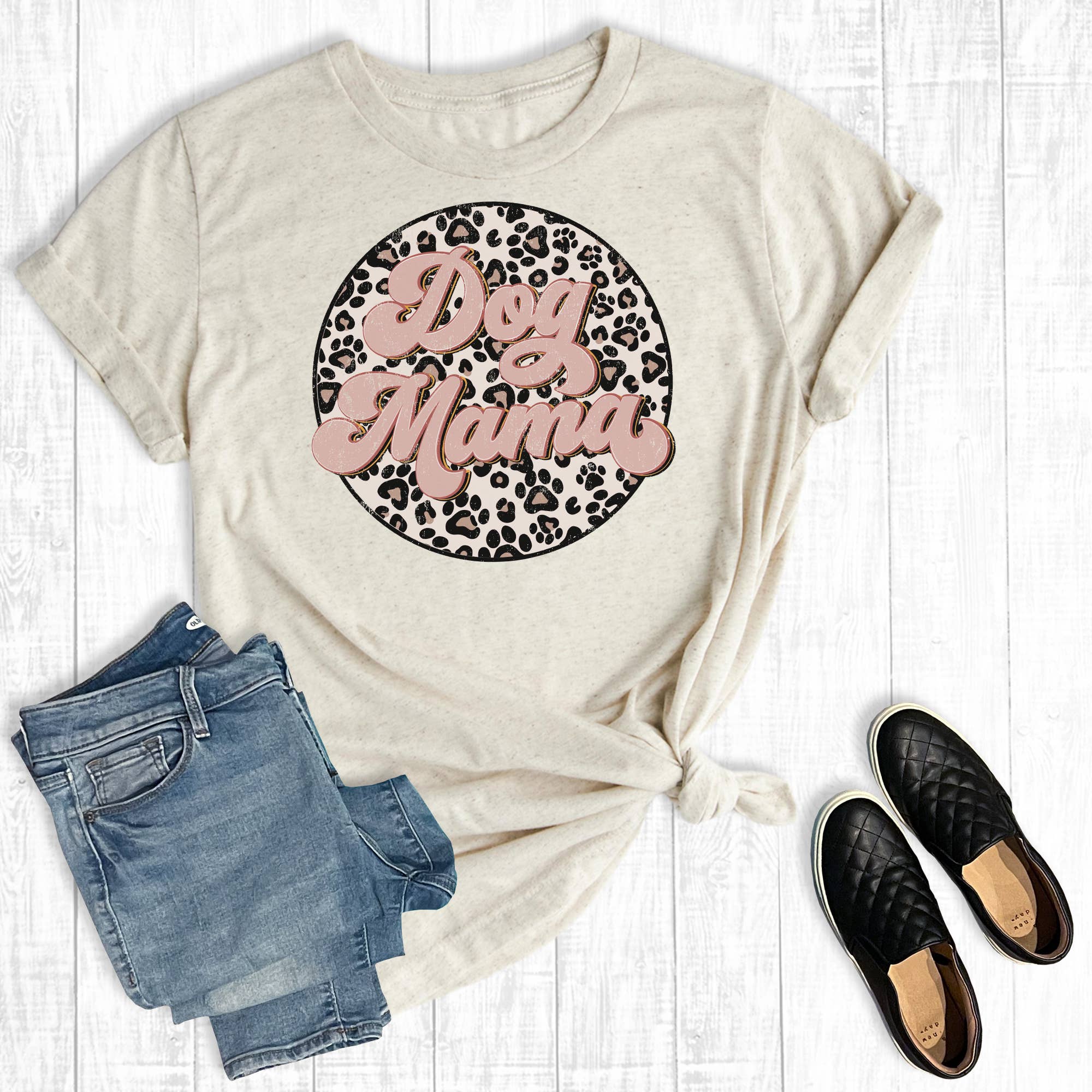 Leopard Paw Dog Mama Graphic Tee Hoodie, Sweatshirt | PodTeesHub.com
