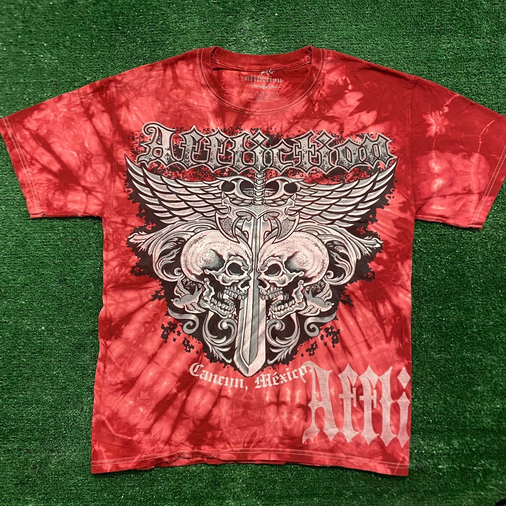 Vintage Y2k Affliction Skull Dagger Shirt Punk Goth Tee Hoodie, Sweatshirt | PodTeesHub.com