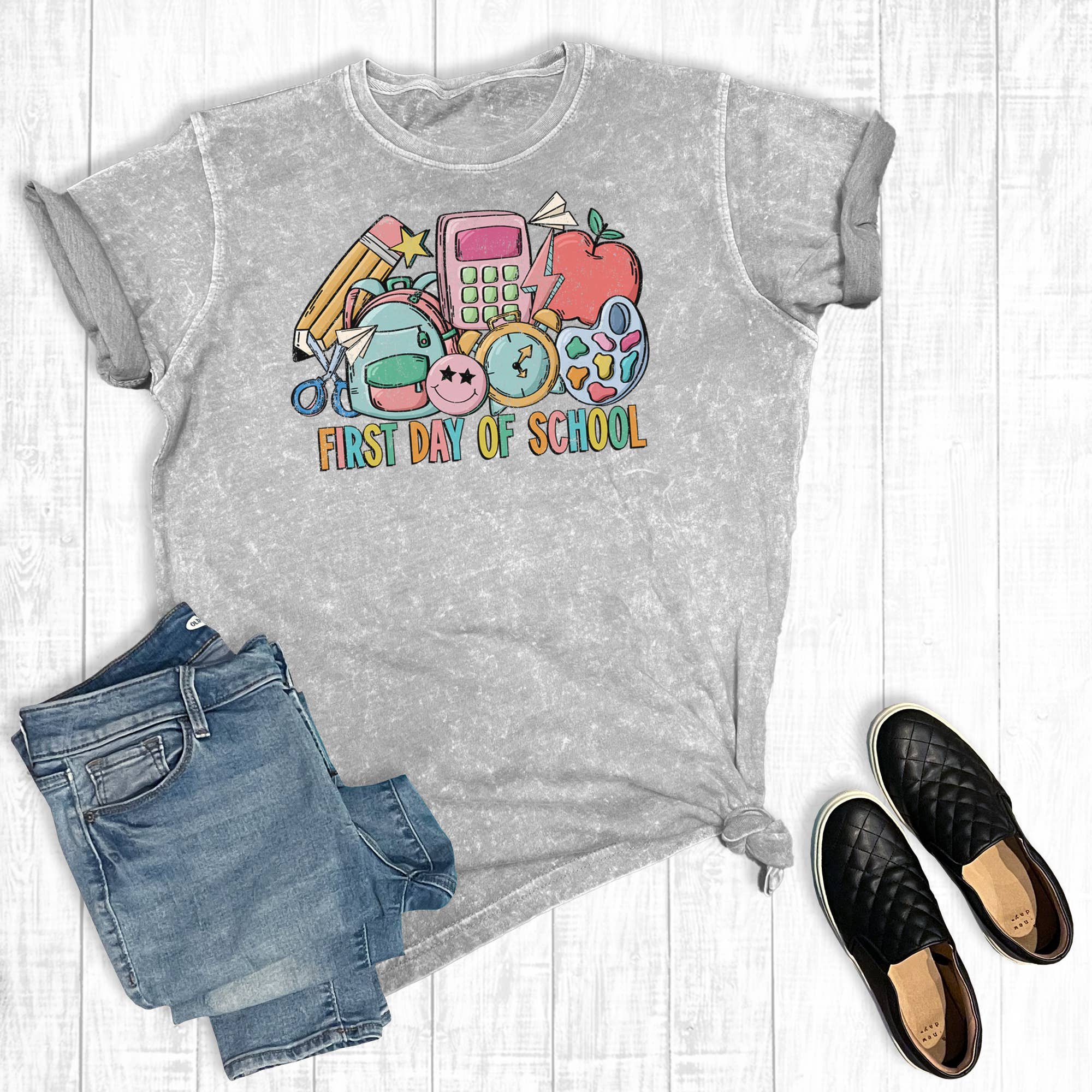 Teacher First Day of School Mineral Wash Graphic Tee Hoodie, Sweatshirt | PodTeesHub.com