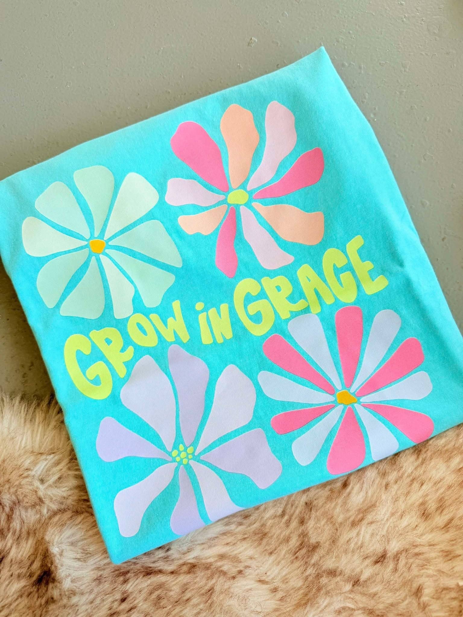 New Grow in Grace Flower Graphic Tee Hoodie, Sweatshirt | PodTeesHub.com