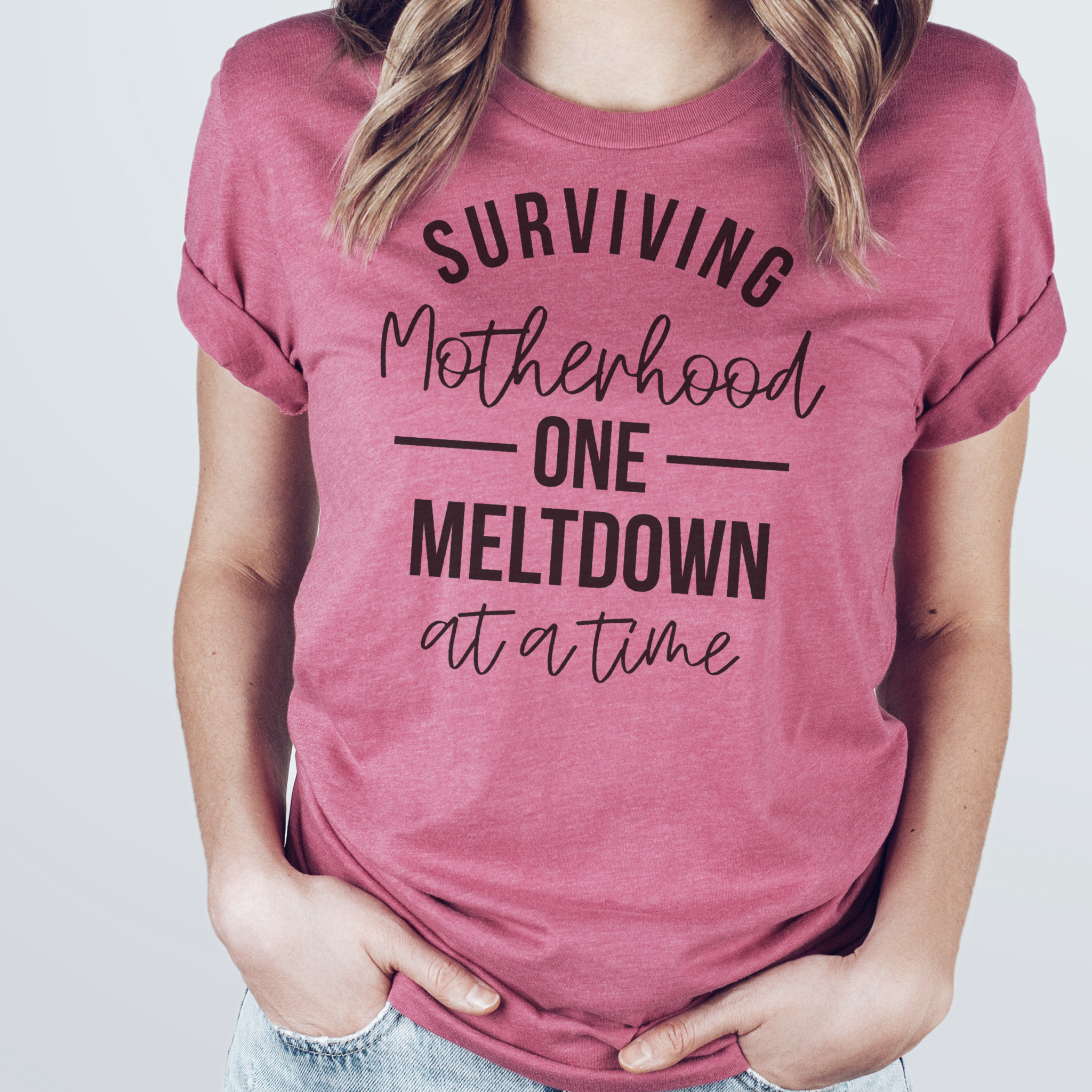 Surviving Motherhood One Meltdown At A Time T-Shirt Hoodie, Sweatshirt | PodTeesHub.com