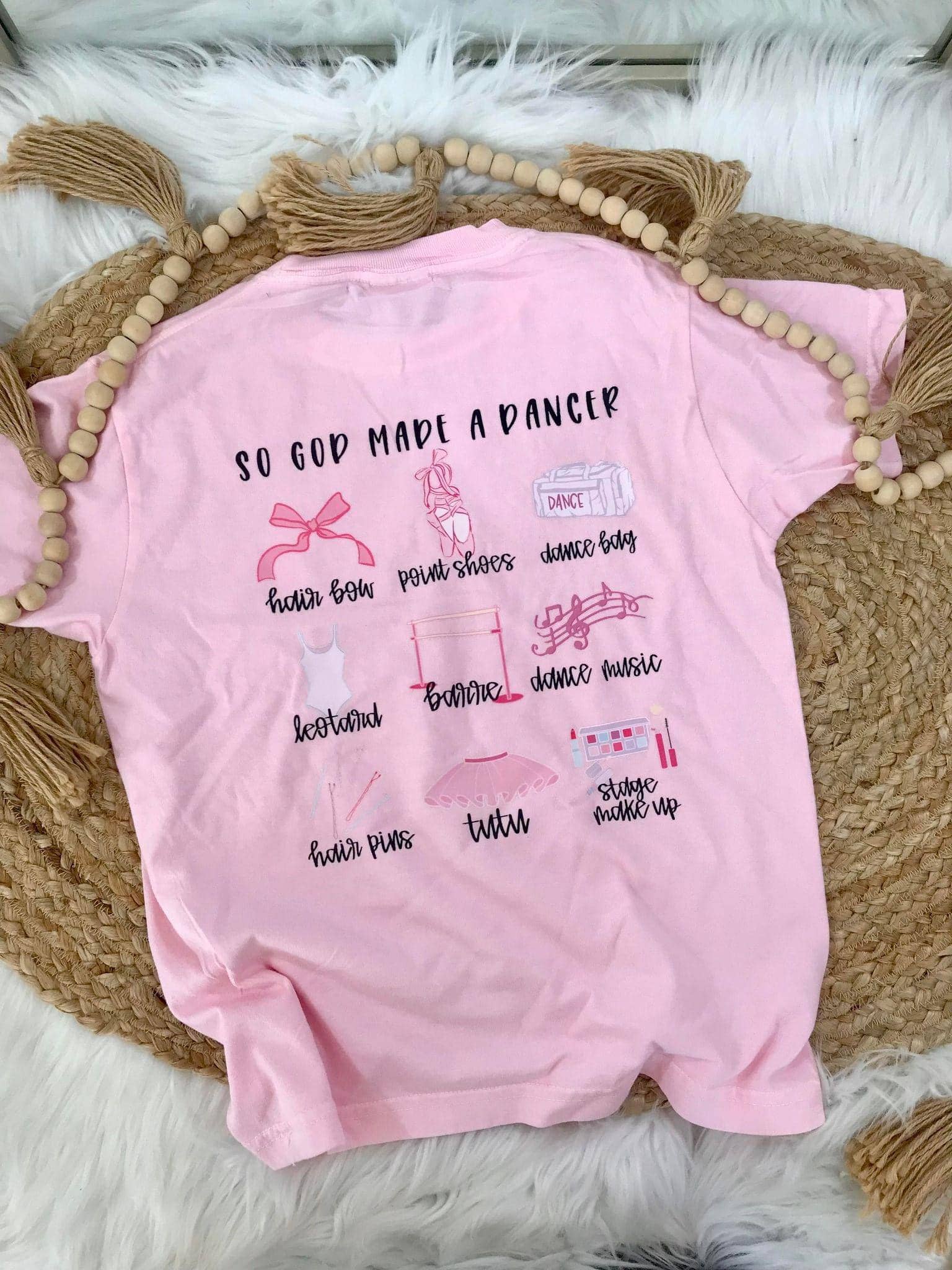 So God Made A Dancer Collage Front and Back Youth Tee Hoodie, Sweatshirt | PodTeesHub.com
