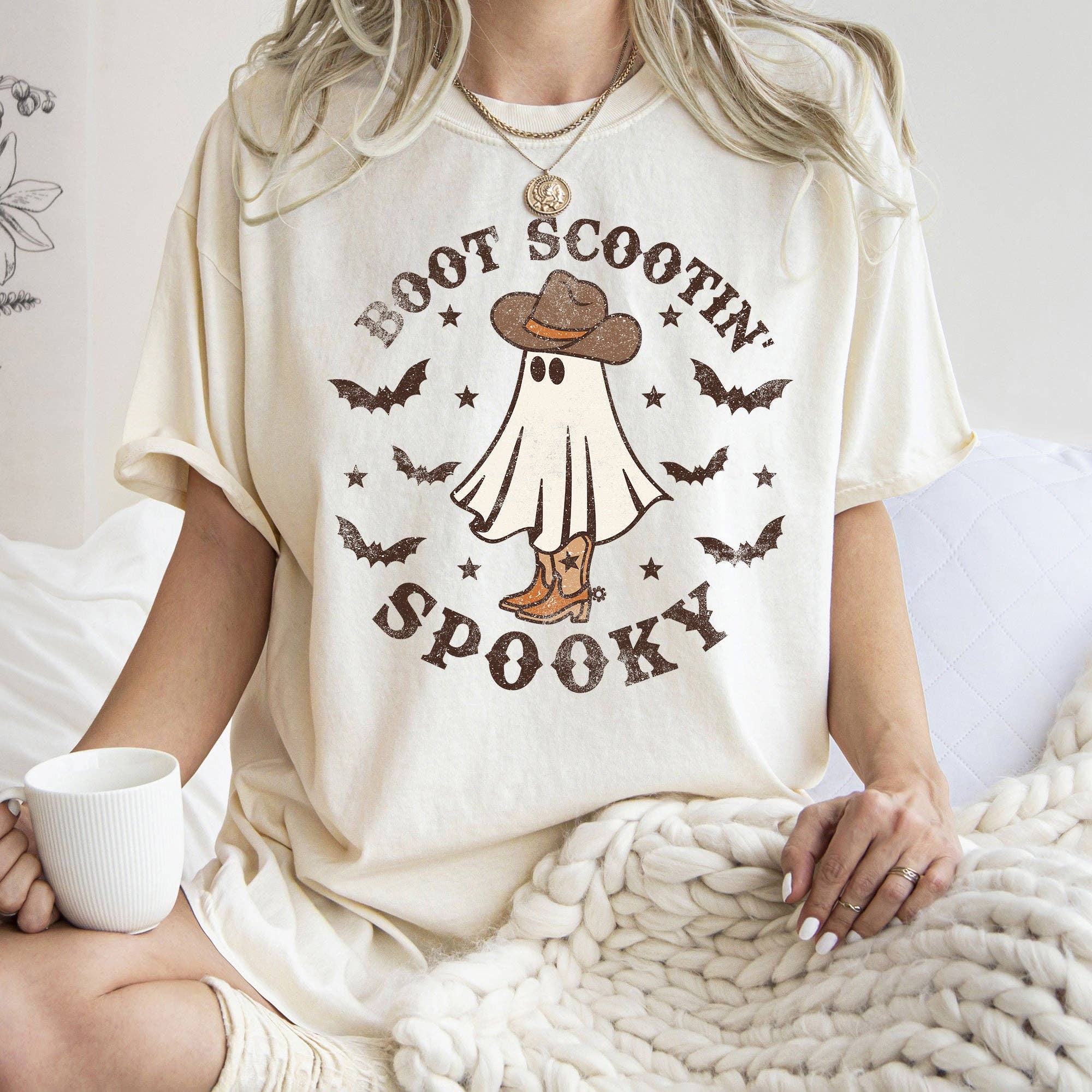 Boot Scooting Spooky Retro Ghost T-Shirt Hoodie, Sweatshirt | PodTeesHub.com