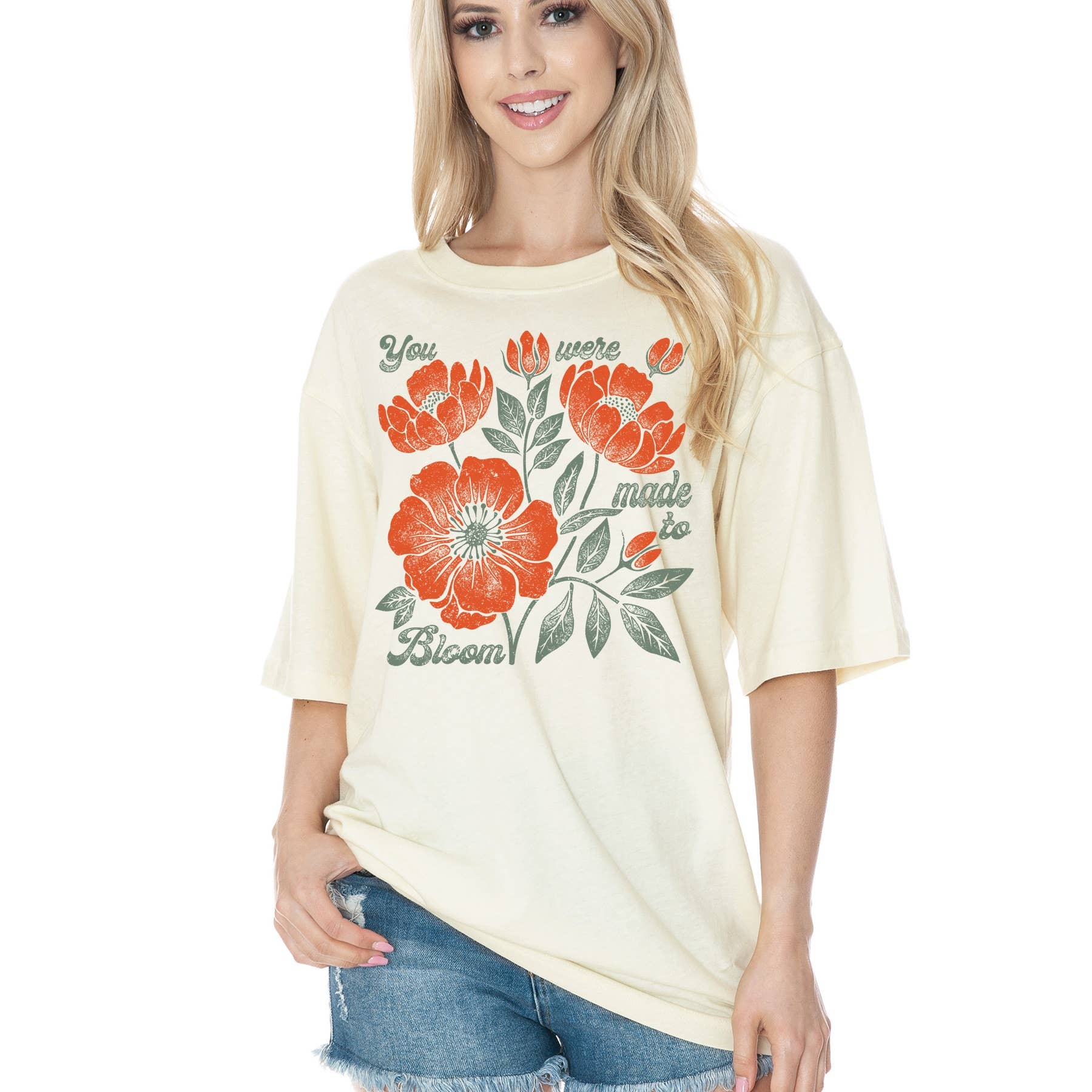 You Were Made To Bloom Oversized Unisex Tee Hoodie, Sweatshirt | PodTeesHub.com