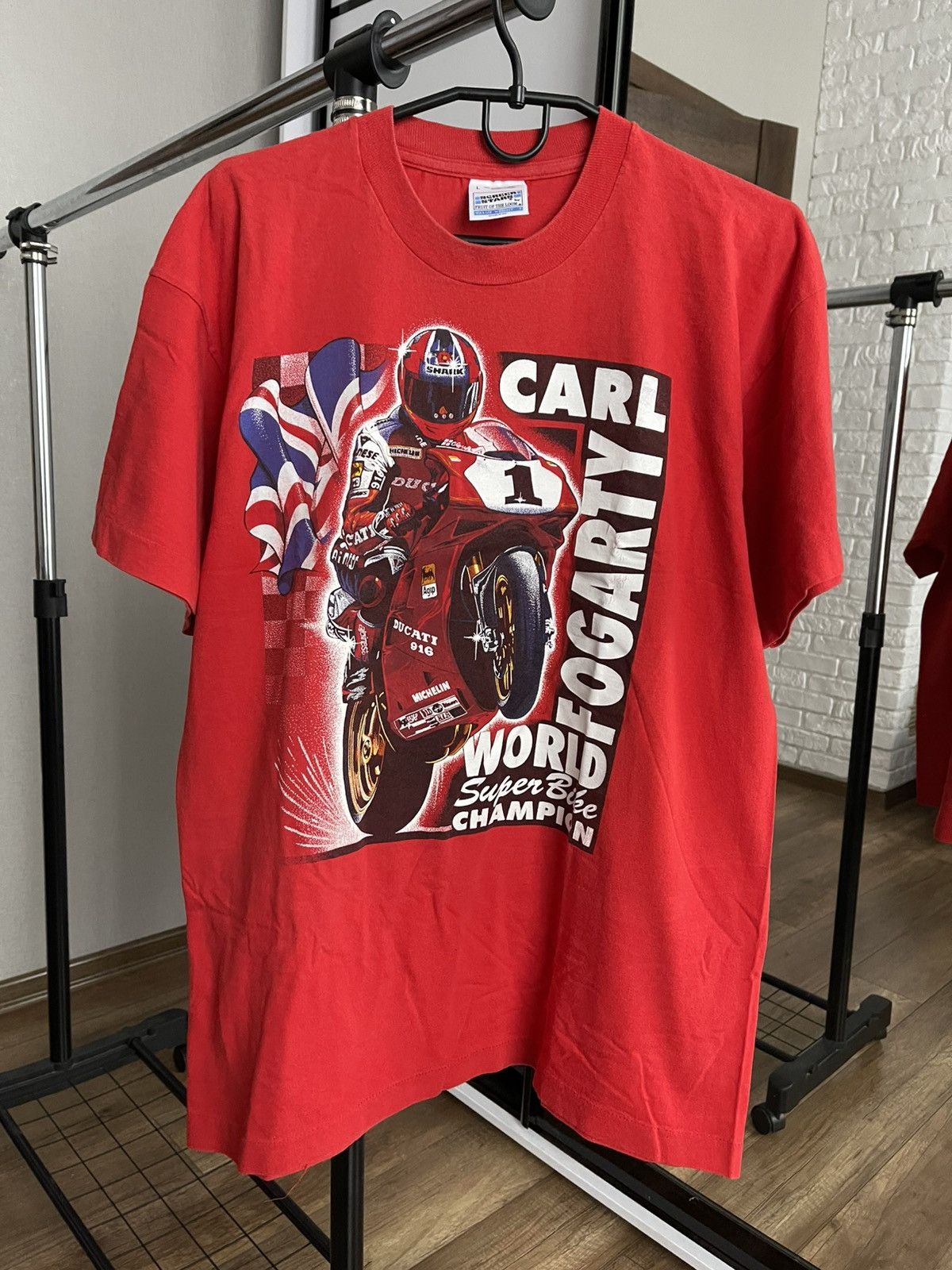 Vintage Carl Fogarty Foggy Ducati Bike Vintage T Shirt Tee 90s Hoodie, Sweatshirt | PodTeesHub.com