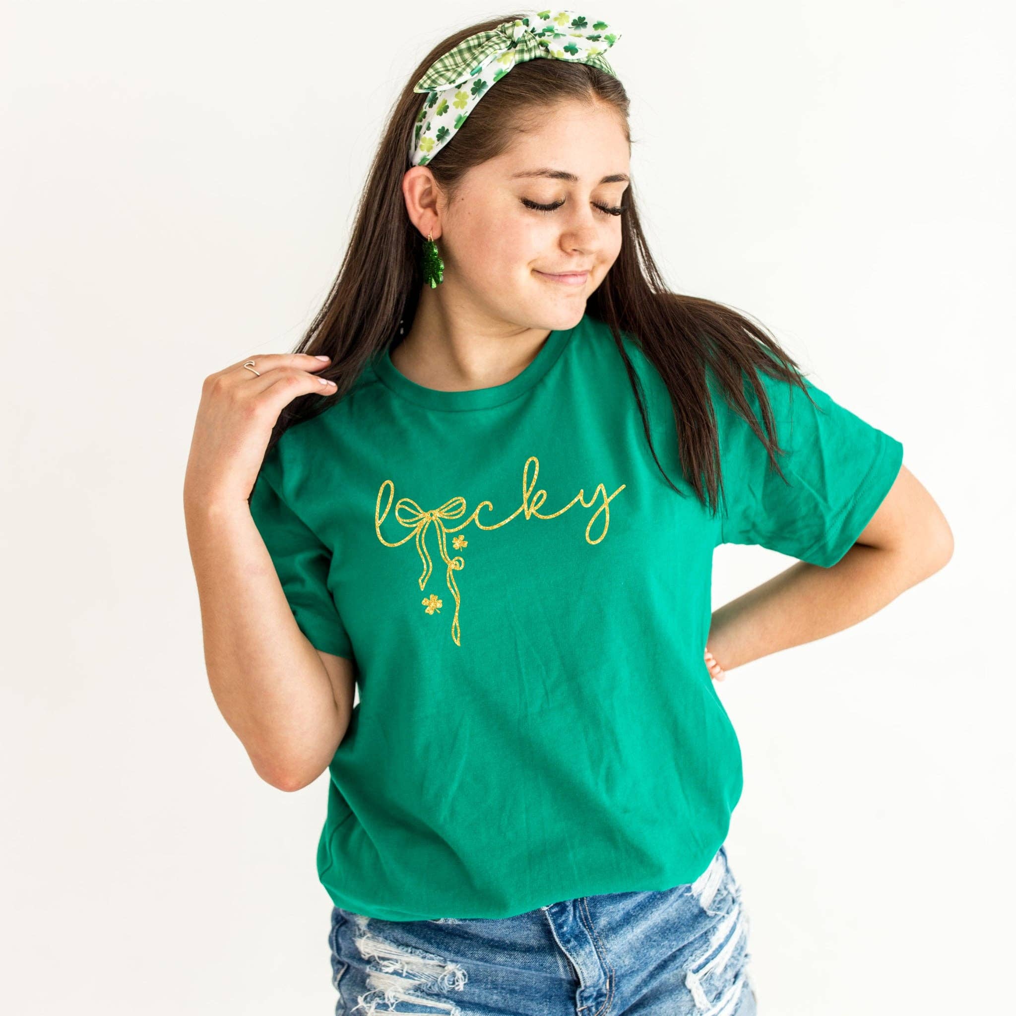 New St Patty Lucky Gold Green Bella Spring Graphic Tee Hoodie, Sweatshirt | PodTeesHub.com