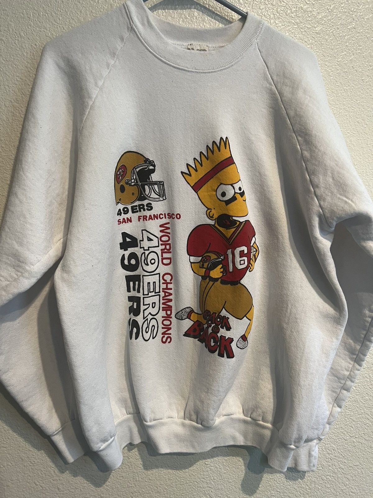 The Simpsons X Vintage Vintage 90s Bart Simpson San Francisco 49er Football Shirt Hoodie, Sweatshirt | PodTeesHub.com
