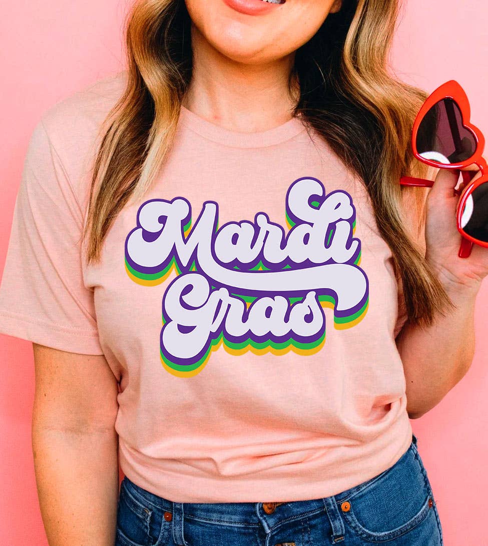 Mardi Gras Cursive - Mardi Gras Fun Party Cute Nola T-Shirt Hoodie, Sweatshirt | PodTeesHub.com
