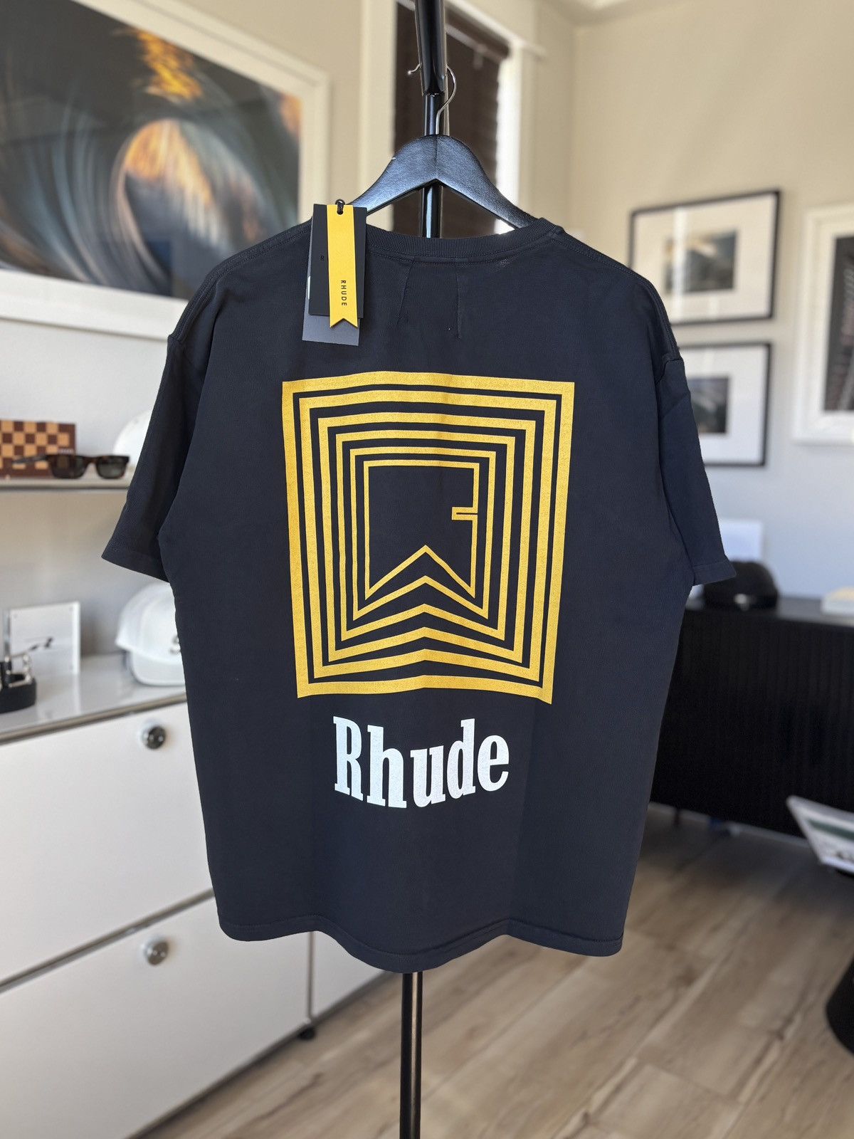 Rhude Chevron Repeat Logo Graphic Tee Hoodie, Sweatshirt | PodTeesHub.com
