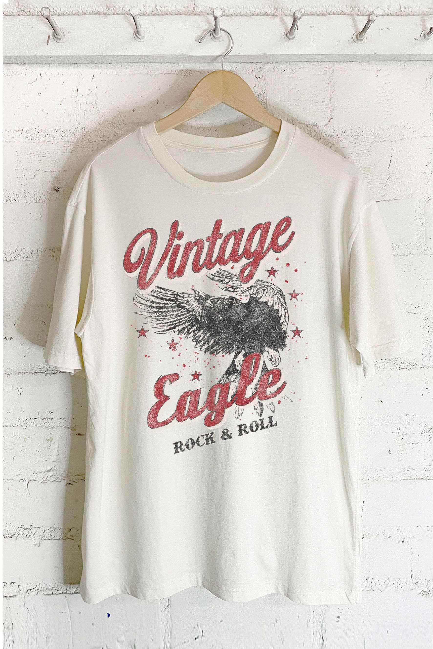 Vintage Eagle Rock N Roll-Oversized Tee Hoodie, Sweatshirt | PodTeesHub.com