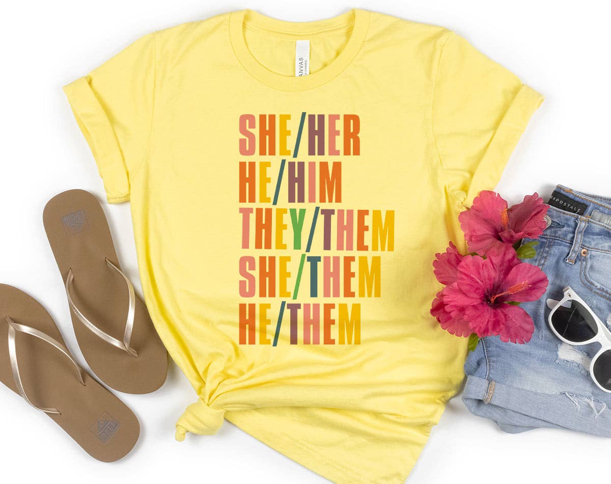 She Her He Him Pronouns - Pronouns Pride Lgbtq T-Shirt Hoodie, Sweatshirt | PodTeesHub.com