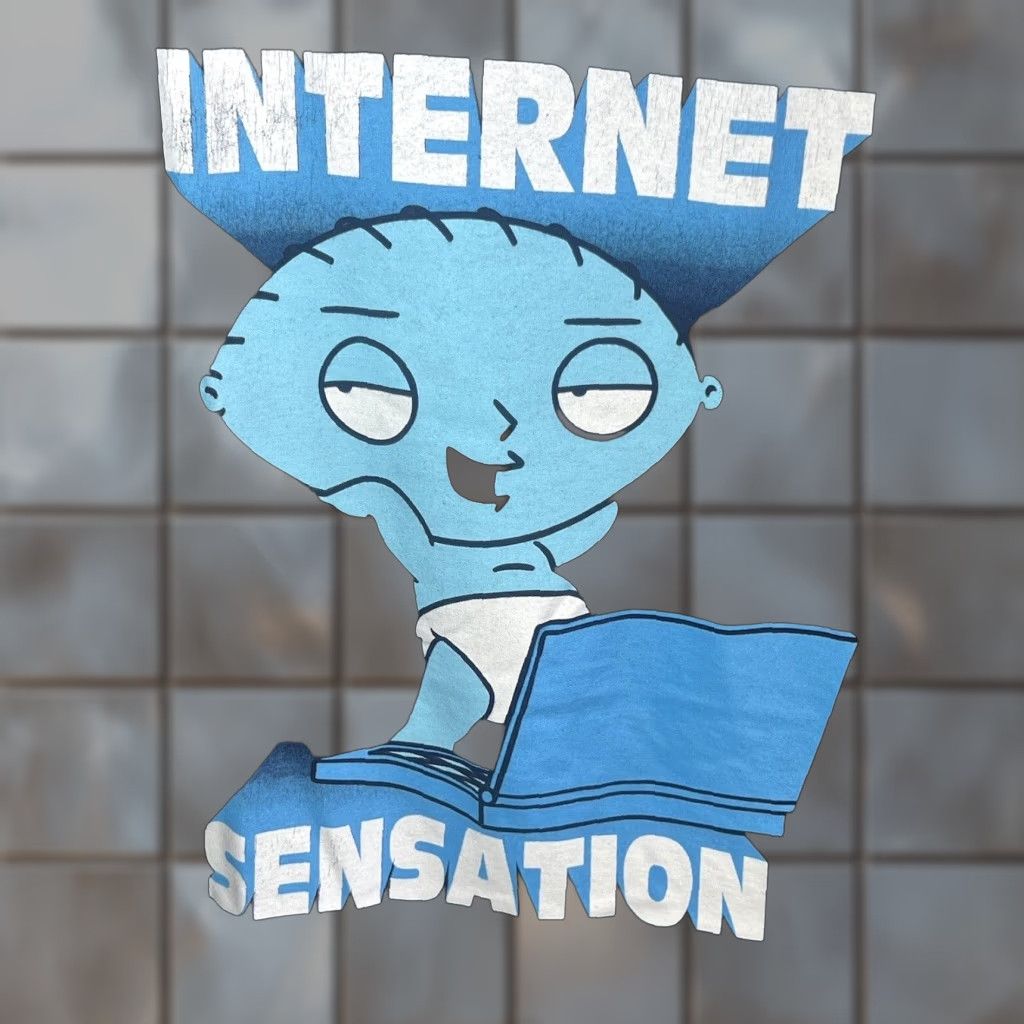 Delta Vintage Family Guy Stewie Internet Sensation Delta T Shirt Blue Xl Men Hoodie, Sweatshirt | PodTeesHub.com