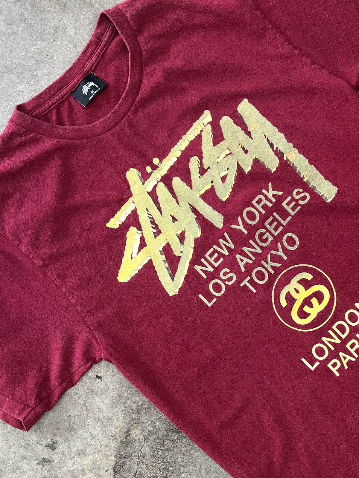 Stussy New York World Tour Tee Medium Hoodie, Sweatshirt | PodTeesHub.com