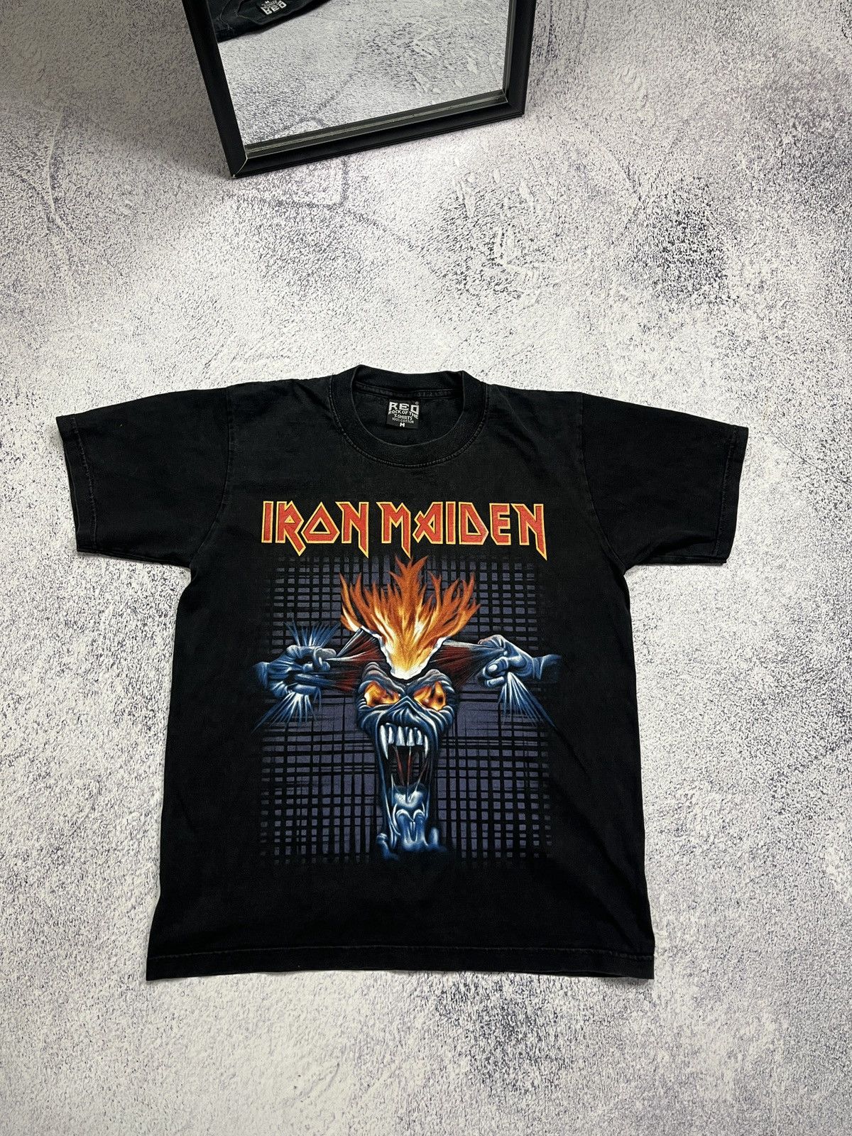 Maiden Crazy Iron Maiden Overprint Double Sided Rock T Shirt Y2k Hoodie, Sweatshirt | PodTeesHub.com