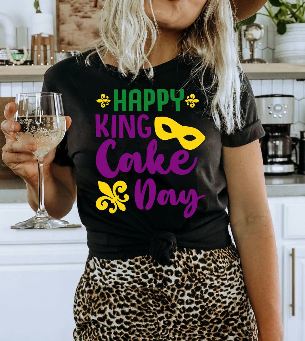 Happy King Cake Day - Mardi Gras Fun Food Cute Nola T-Shirt Hoodie, Sweatshirt | PodTeesHub.com