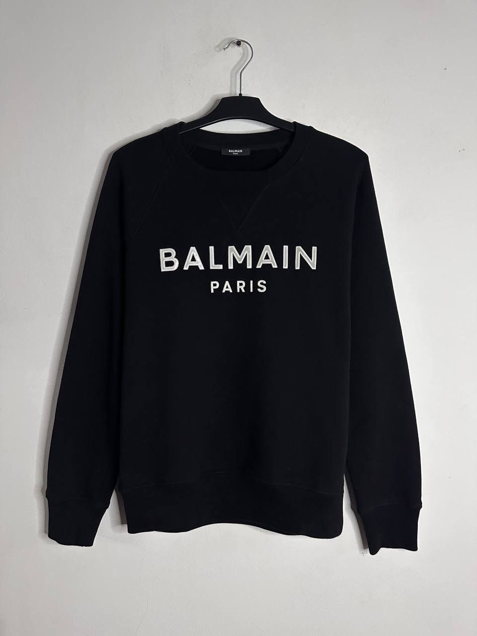 Balmain Paris Logo Sweatshirt Men S M Black Organic Cotton T-Shirts, Hoodie | PodTeesHub.com