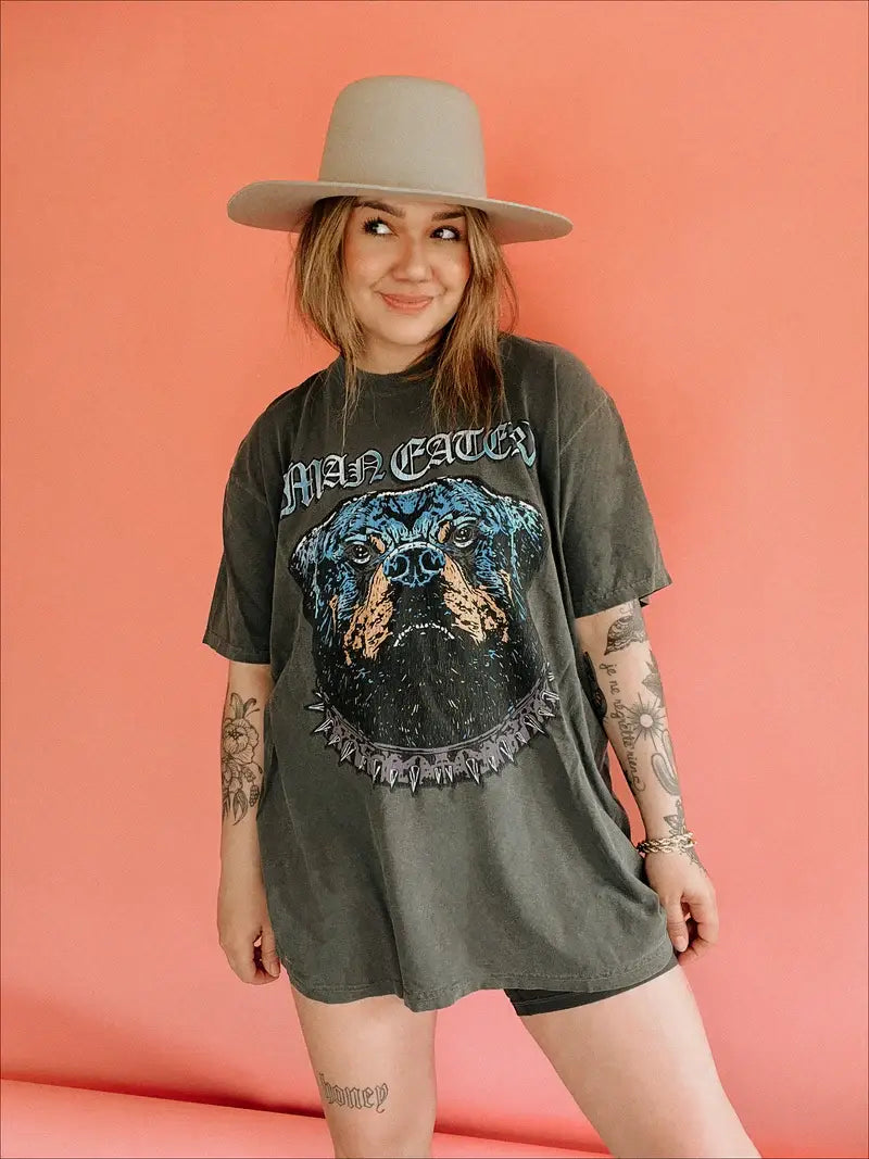 Man Eater Feminist Graphic Tee - Smoke Hoodie, Sweatshirt | PodTeesHub.com
