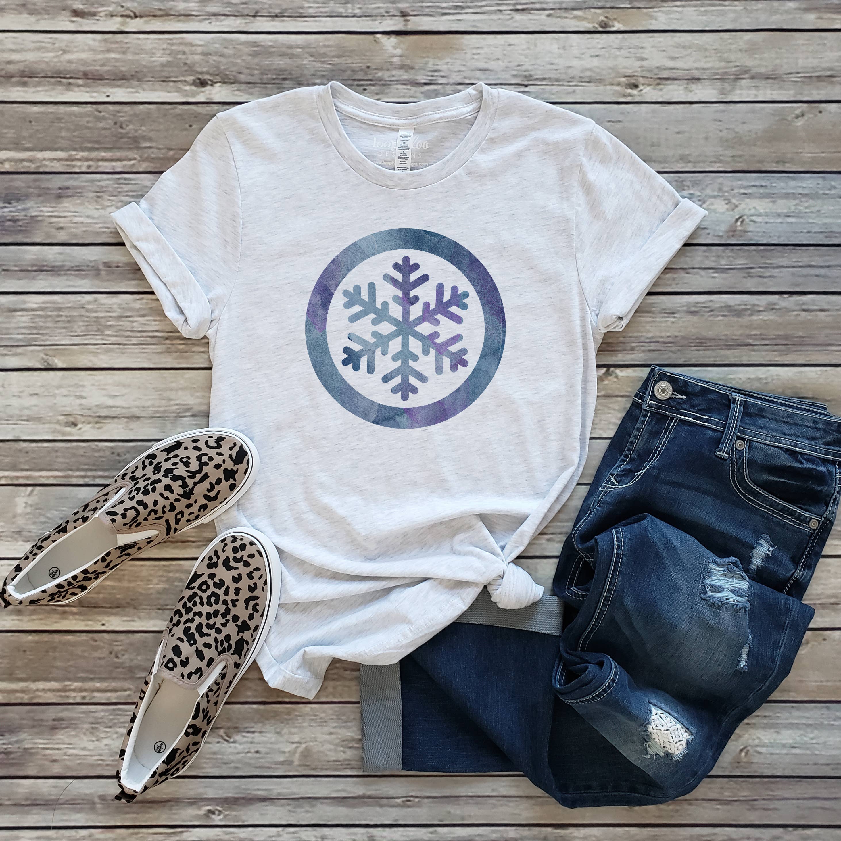 Minimal Snowflake Tee | Christmas | Sizes XS-2XL Hoodie, Sweatshirt | PodTeesHub.com