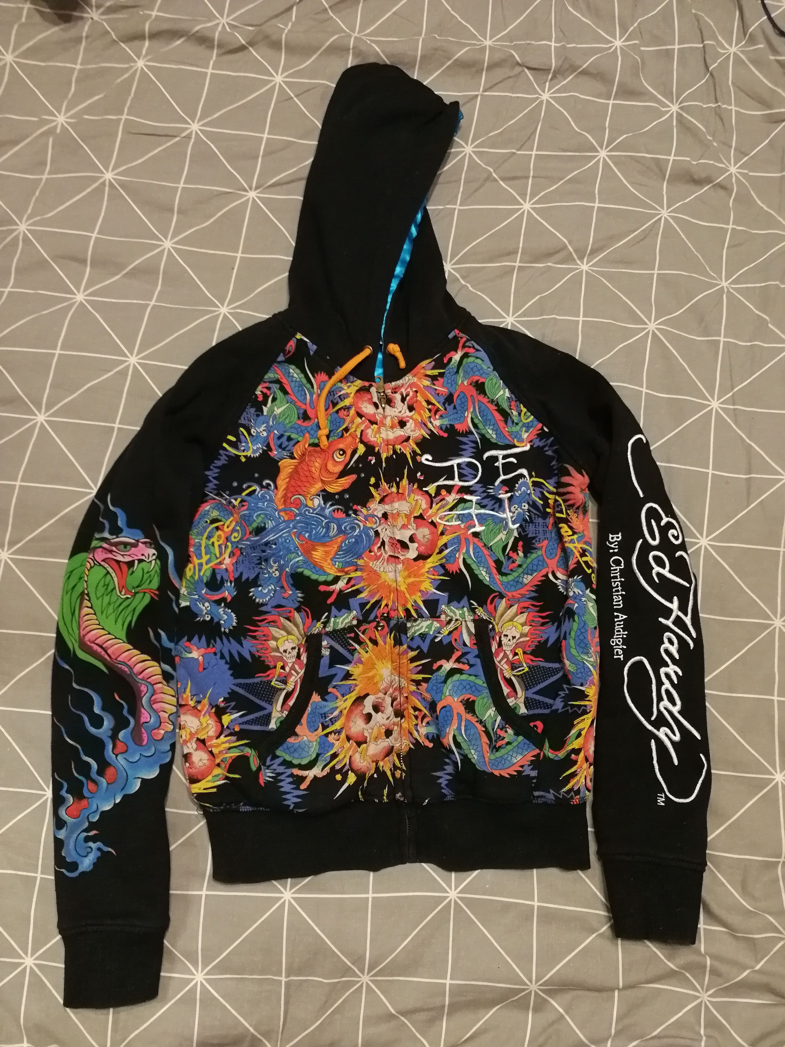 Vintage Ed Hardy Zip Hoodie Vintage Rare Embroidery T-Shirts, Sweatshirt | PodTeesHub.com