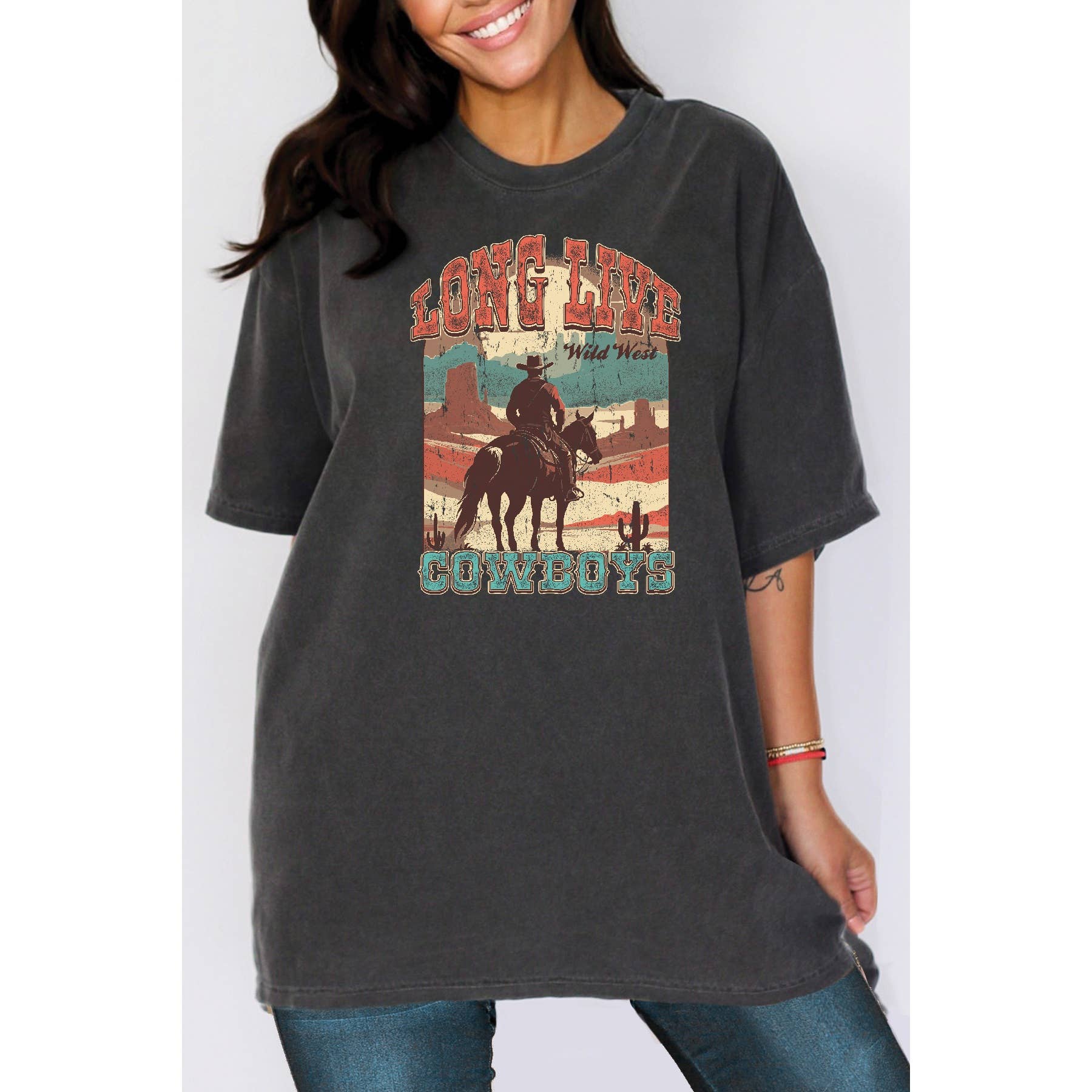 Long Live Cowboys - Oversized Unisex T Shirt Hoodie, Sweatshirt | PodTeesHub.com