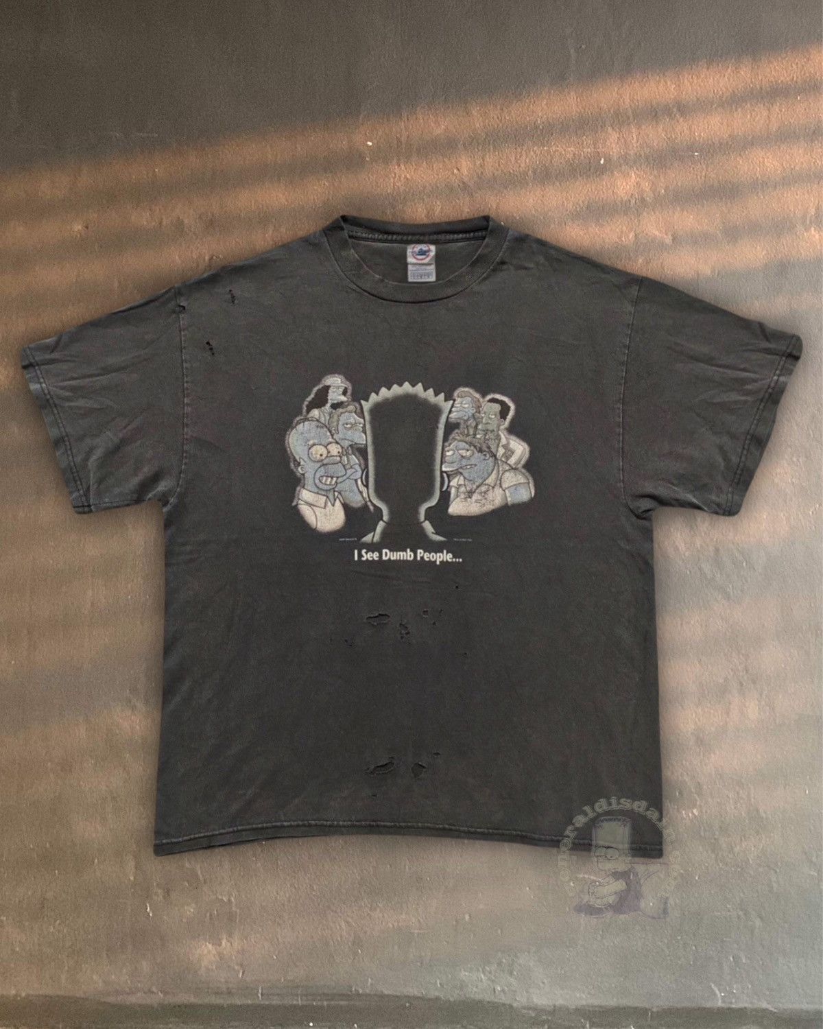 Vintage Y2k Bart Simpson Dumb People Sun Faded Thrashed Tee Hoodie, Sweatshirt | PodTeesHub.com