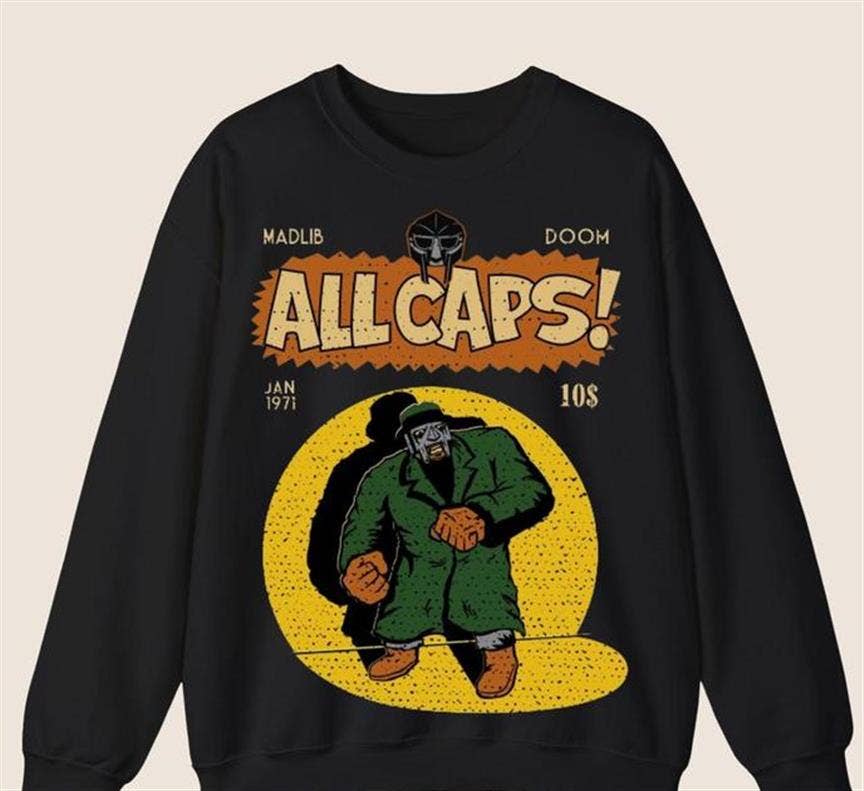 Mf Doom Madlib Sweatshirt - Metal Face All Caps Style T-Shirts, Hoodie | PodTeesHub.com