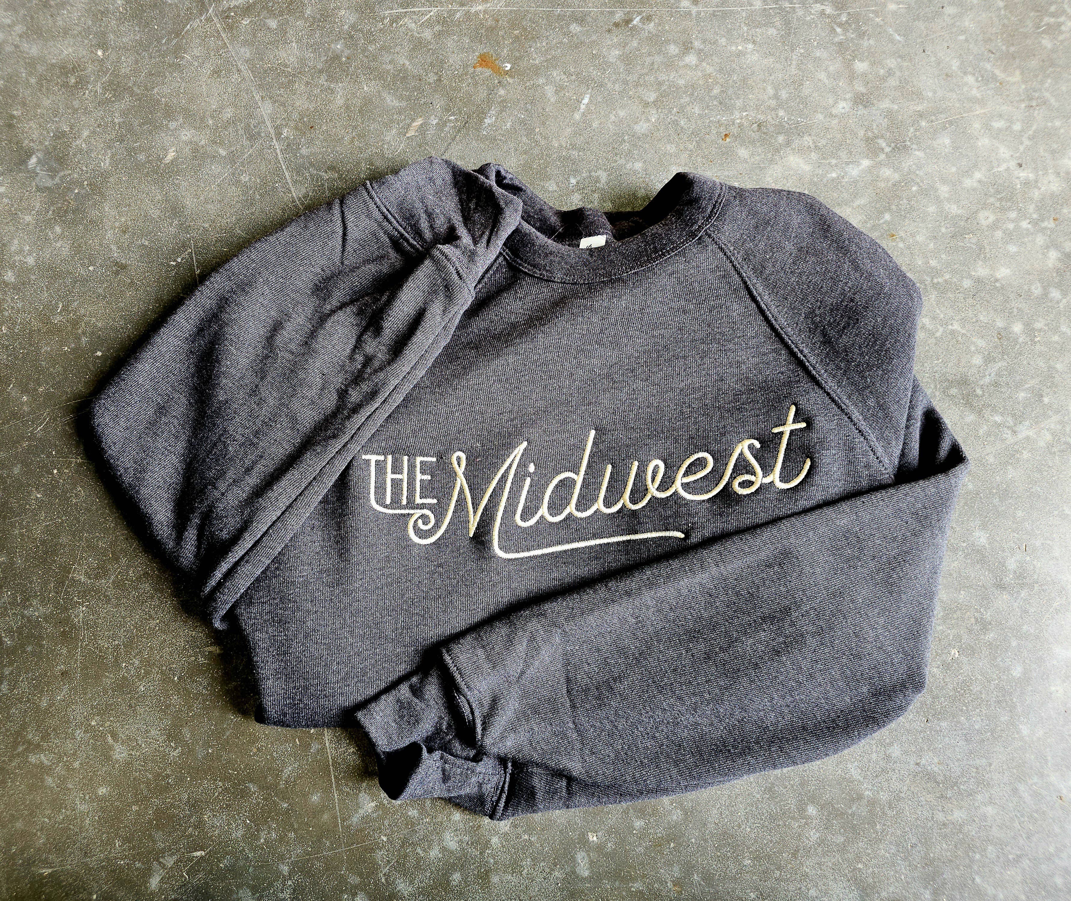 The Midwest - Embroidered Crewneck Midwestern Sweatshirt T-Shirts, Hoodie | PodTeesHub.com