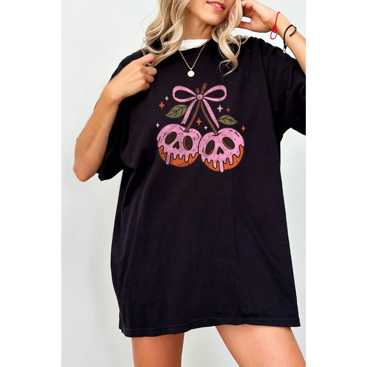 Cherry Pumpkin Ribon   Vintage  Graphic Oversized Tee Hoodie, Sweatshirt | PodTeesHub.com