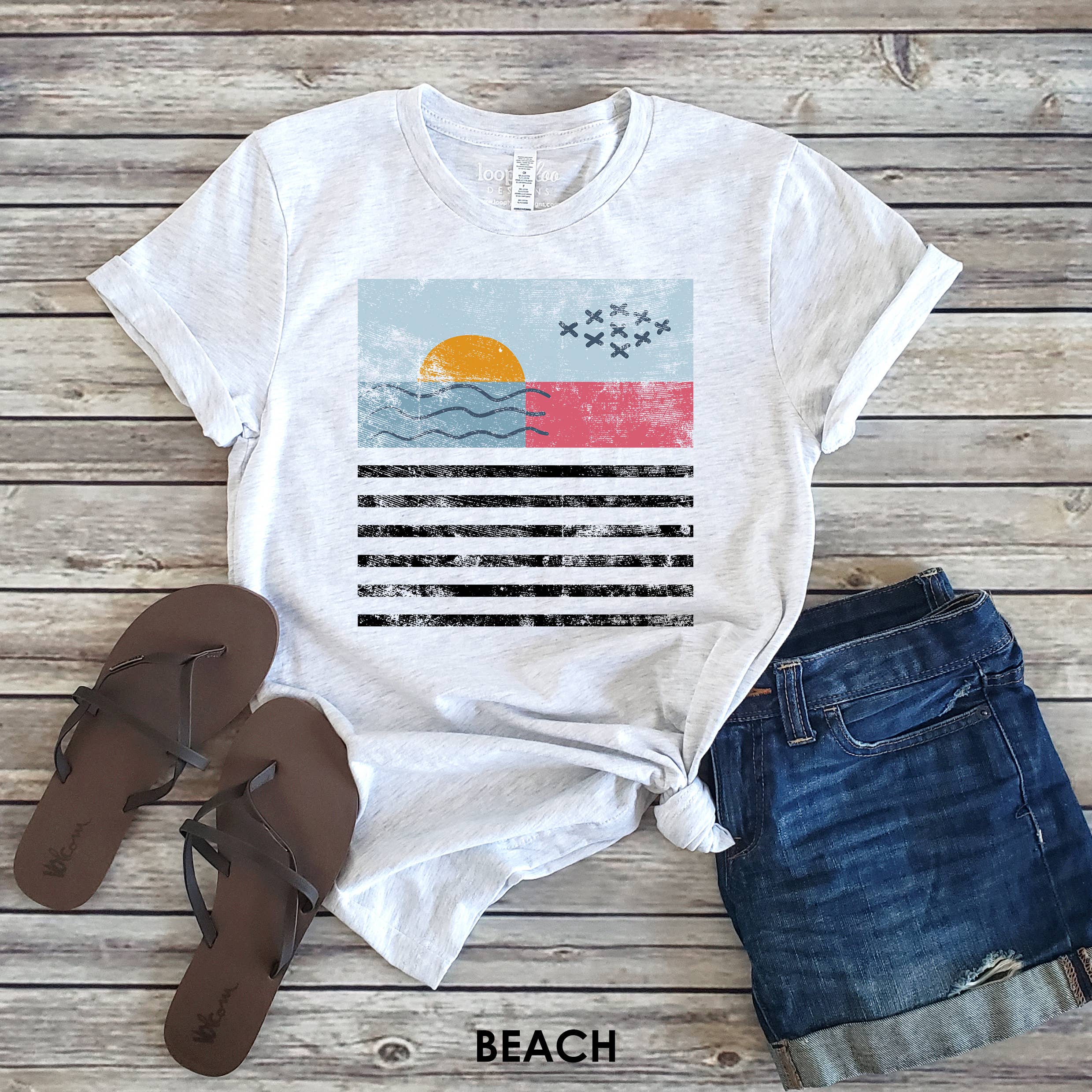 Modern Beach Landscape Tee | Outdoor | Sizes XS-2XL Hoodie, Sweatshirt | PodTeesHub.com