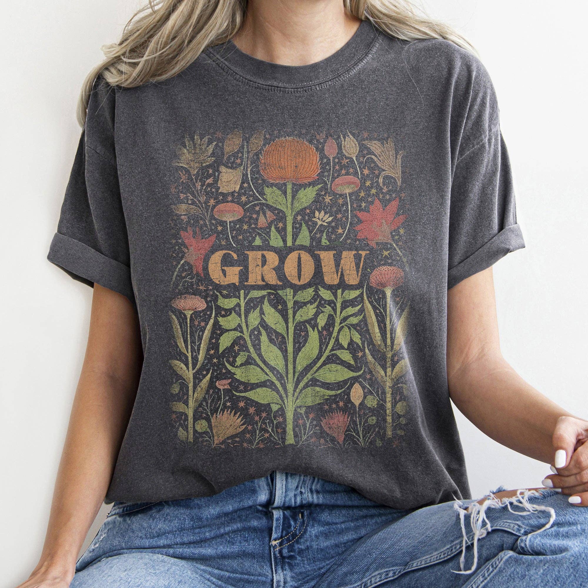 Folk Art Vintage Grow T-Shirt Hoodie, Sweatshirt | PodTeesHub.com