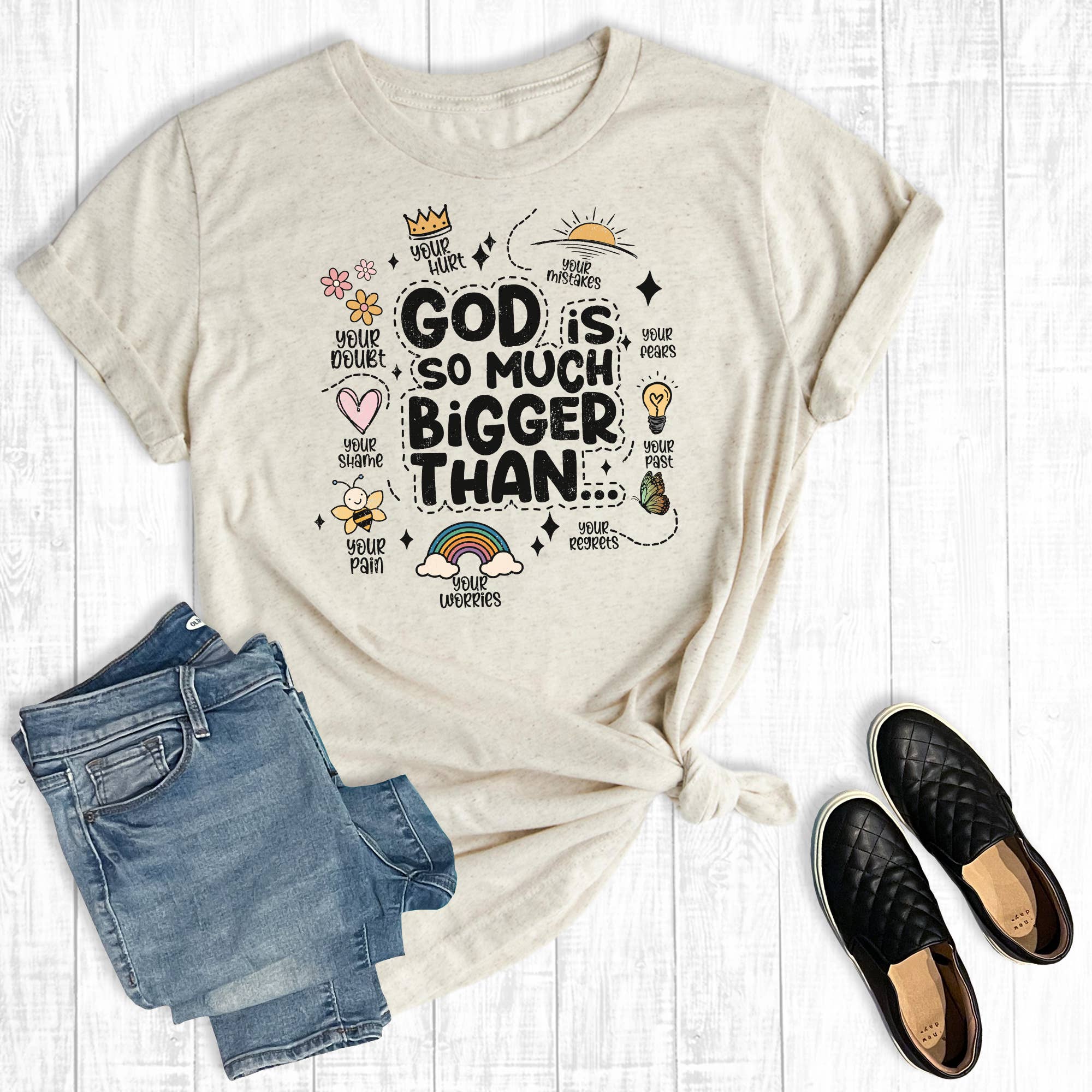 God Is So Much Bigger Than... Graphic Tee Hoodie, Sweatshirt | PodTeesHub.com